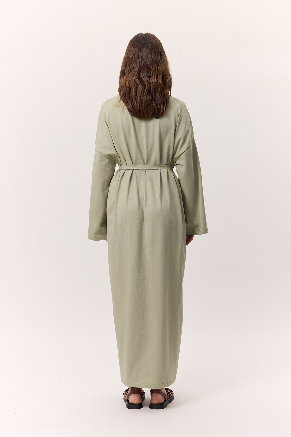 Manuka-ÜBERLÄSSIGES LANGES LÄSSIGES KLEID CAGLIA GRÜN 8