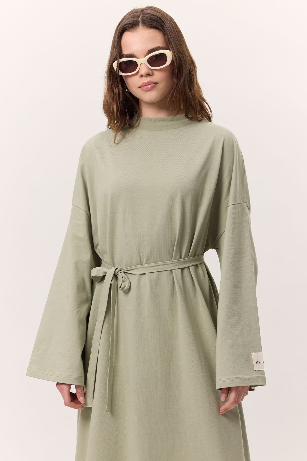Manuka-ÜBERLÄSSIGES LANGES LÄSSIGES KLEID CAGLIA GRÜN 4