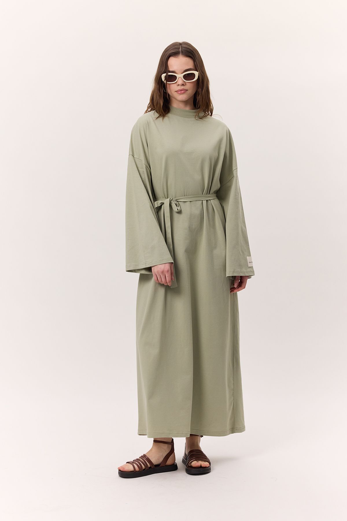 Manuka-ÜBERLÄSSIGES LANGES LÄSSIGES KLEID CAGLIA GRÜN 6