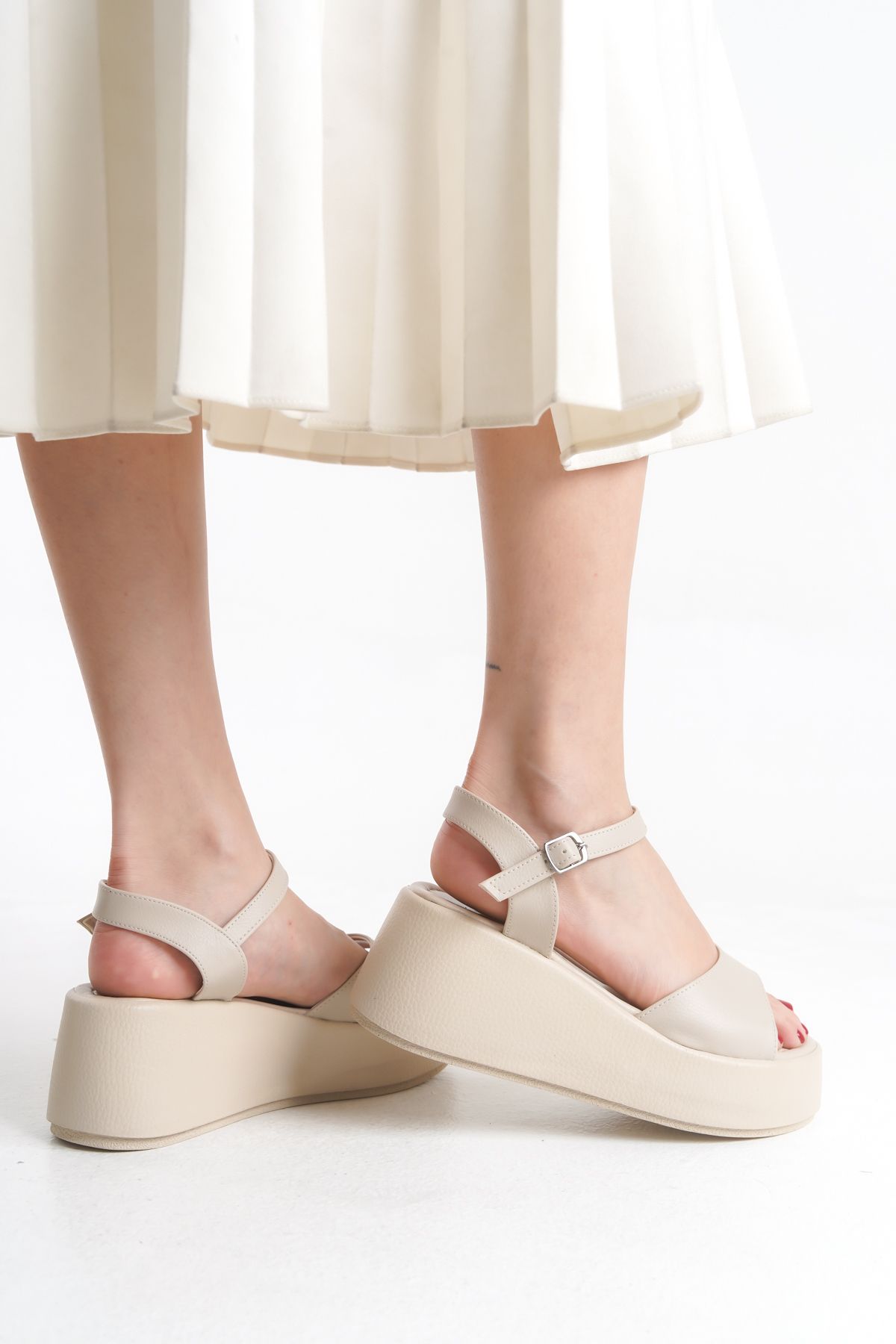 Limeo-High Padded Sole Single Thick Stripe Summer Women's Sandals Shoes 4