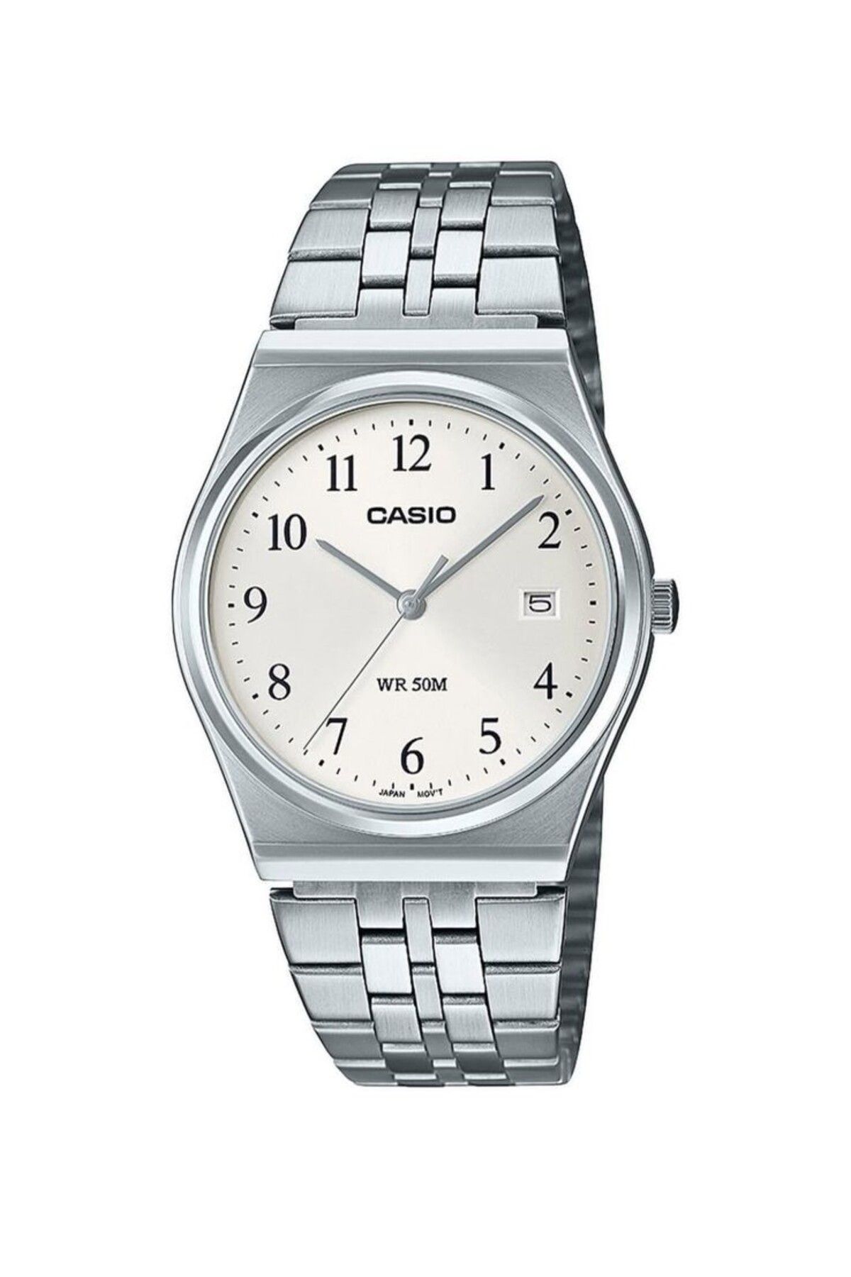 Casio-Casio Men's Analog Quartz Watch with White Dial and Stainless Steel Strap MTP-B145D-7BVDF 1
