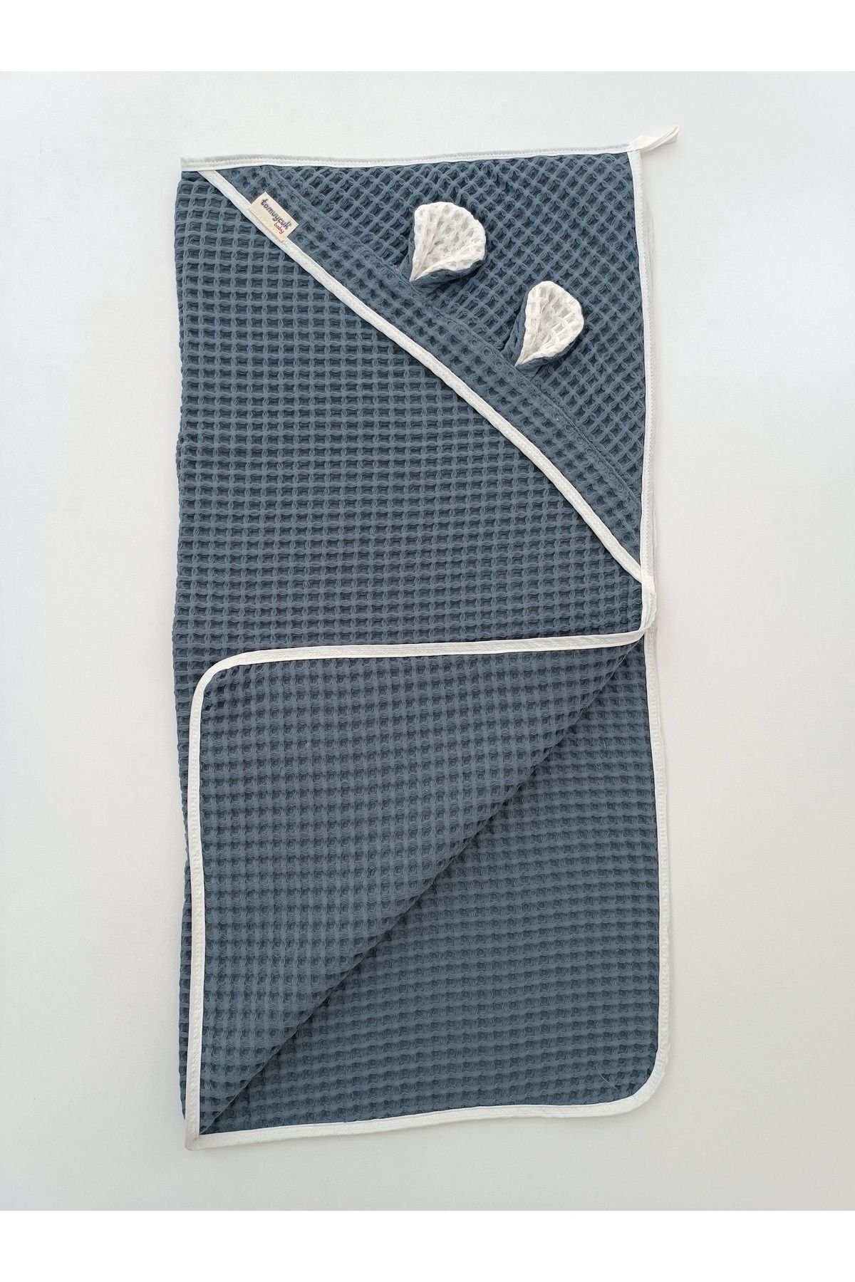 Tomuycuk Lacivert Pike Bebek Battaniyesi Doğal Organik Uyku Çift Taraflı Bebek Havlu Örtü Yenidoğan Mevsimlik fotoğrafı 3 (önizleme)