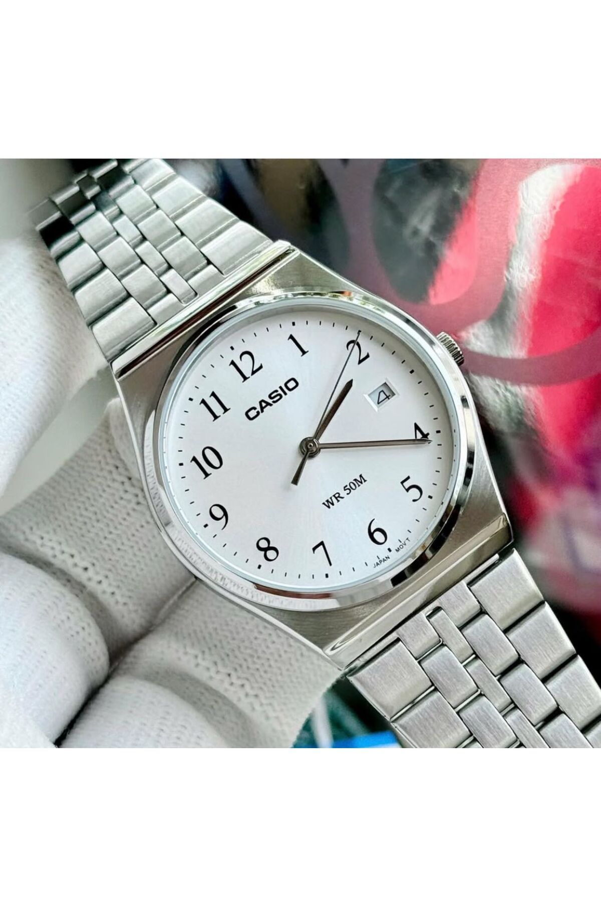 Casio-Casio Men's Analog Quartz Watch with White Dial and Stainless Steel Strap MTP-B145D-7BVDF 4