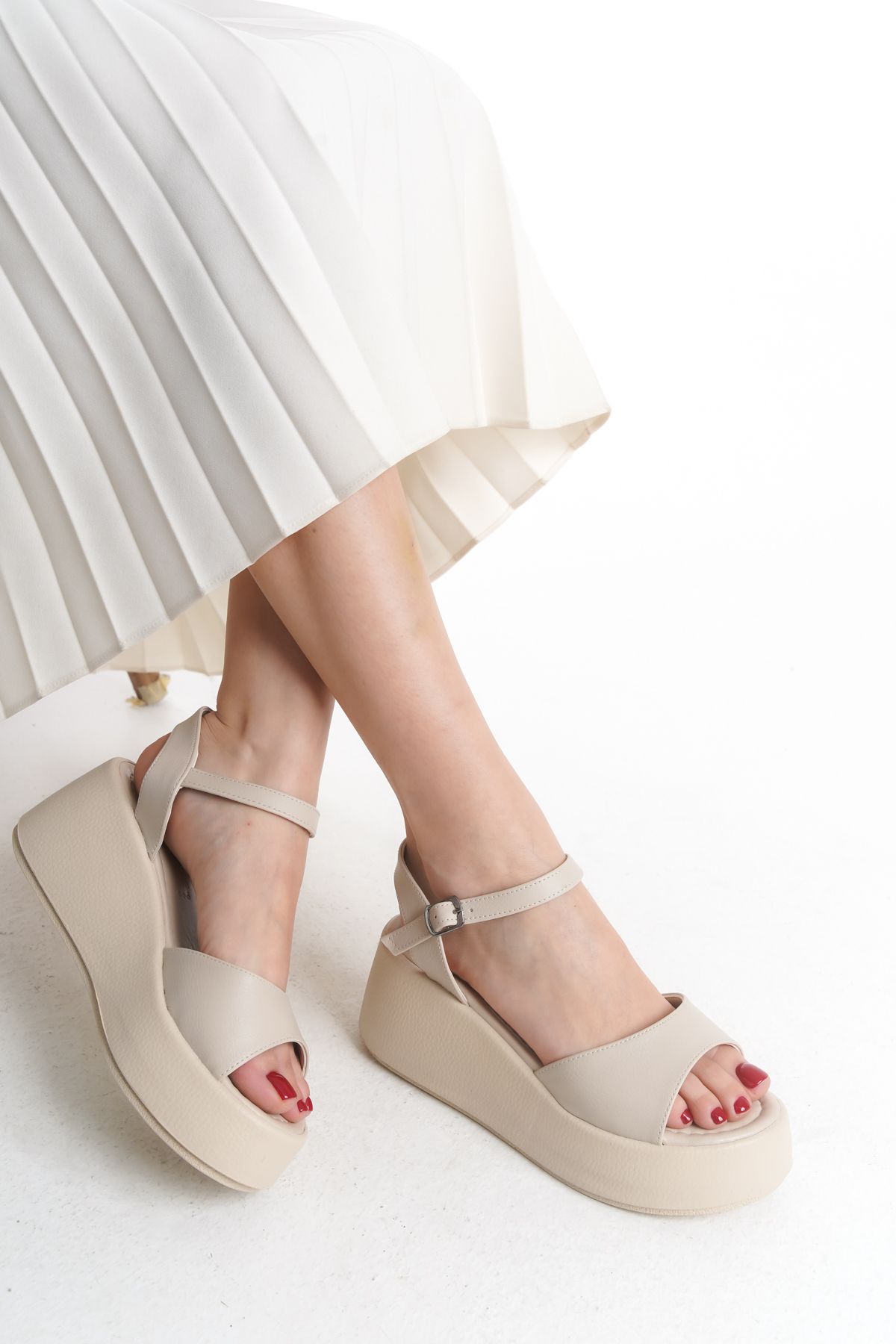 Limeo-High Padded Sole Single Thick Stripe Summer Women's Sandals Shoes 2