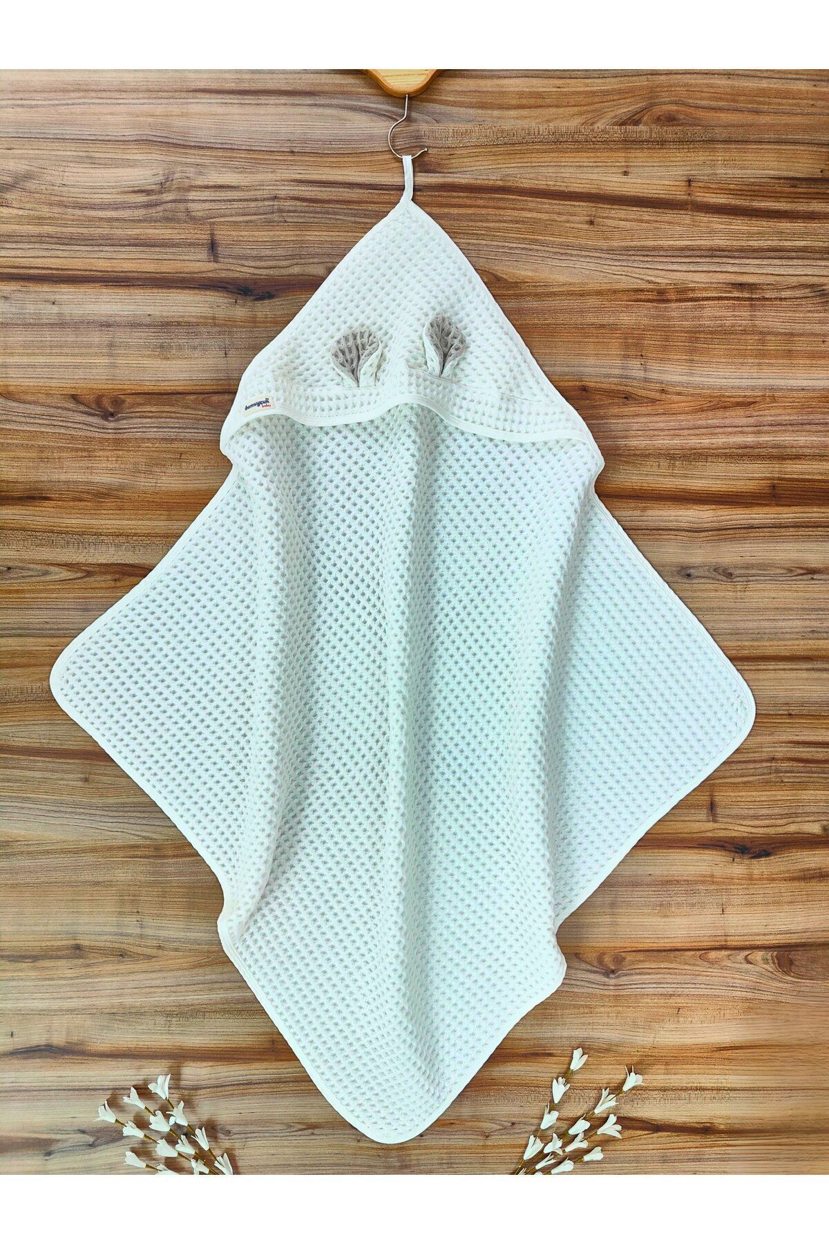 Tomuycuk %100 Pamuklu Başlıklı Kulaklı Pike Bebek Battaniyesi – Çift Taraflı Mevsimlik Uyku Ve Havlu Örtü fotoğrafı 4 (önizleme)