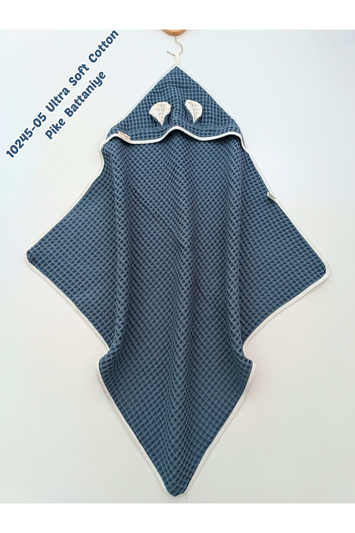 Tomuycuk Lacivert Pike Bebek Battaniyesi Doğal Organik Uyku Çift Taraflı Bebek Havlu Örtü Yenidoğan Mevsimlik fotoğrafı 6 (önizleme)