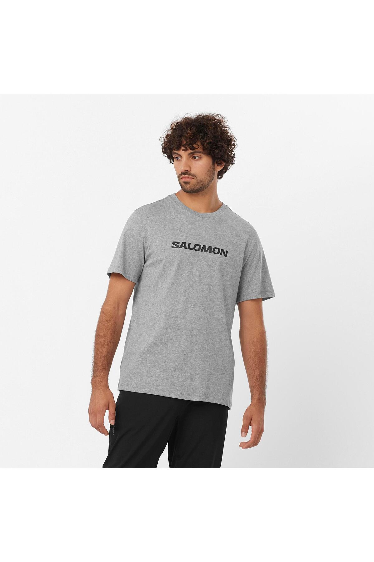 تی شرت مردانه طرح Sal Logo Perf SS LC2245 خاکستری سالومون تی شرت ورزشی Salomon