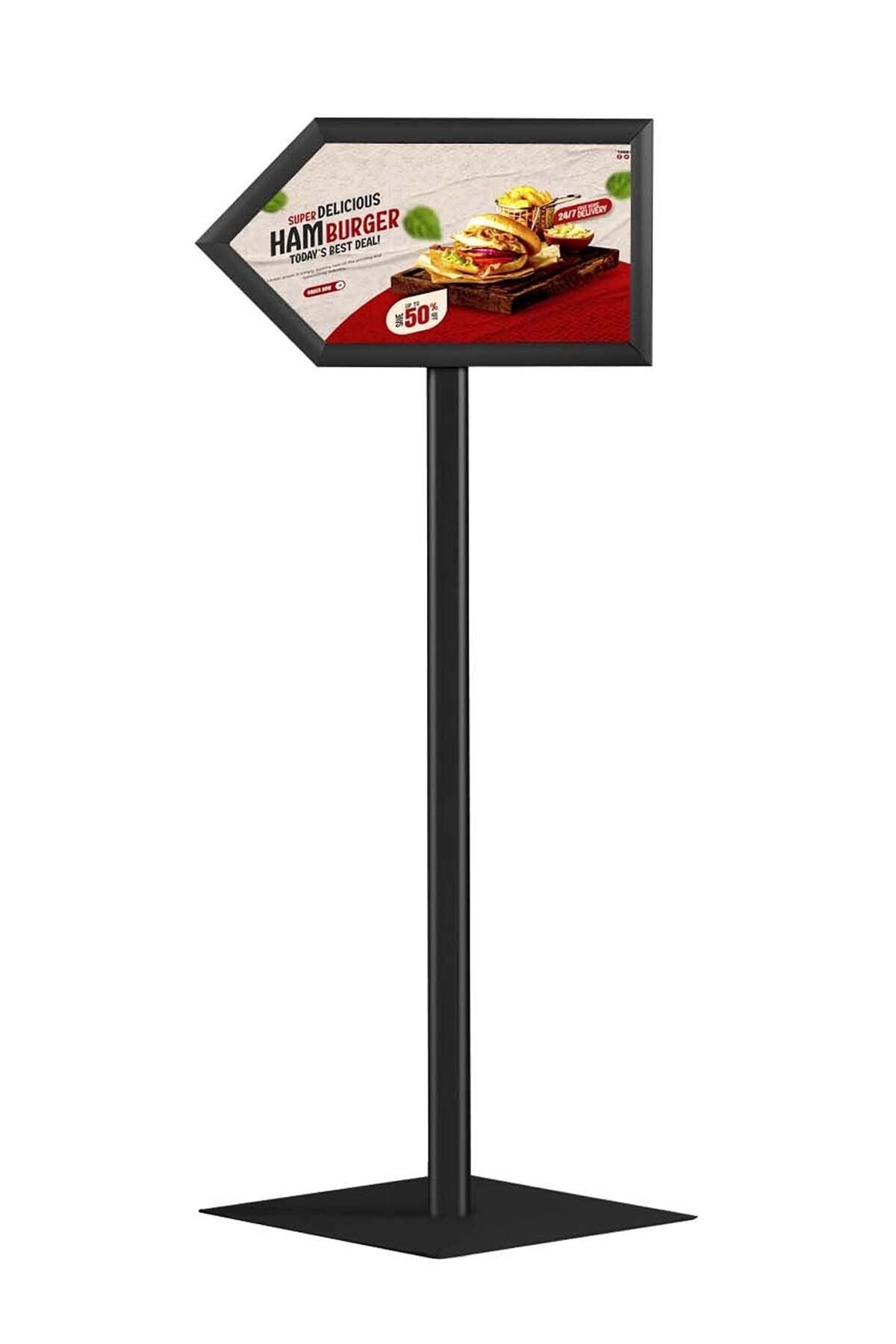 ÖzgürceSeç A4 (21X30) OK - YÖN Alüminyum Bilgilendirme Panosu Siyah Çift Taraf