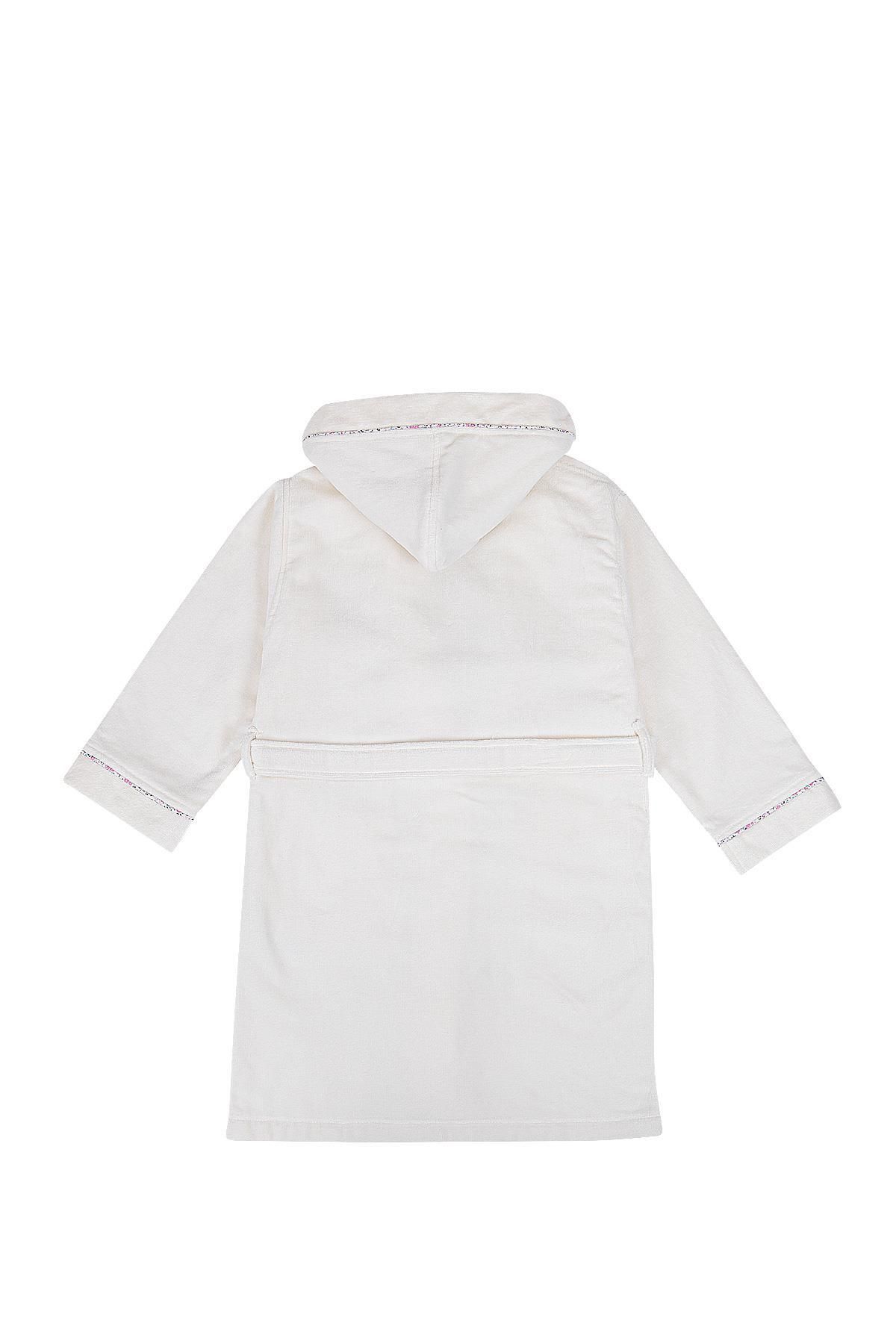 حوله تنپوش (روبدوشامبر) صورتی دخترانه و بچگانه Nina Girls Bathrose 100 ٪ پنبه ارگانیک گلدوزی شده رنگ Ecocotton