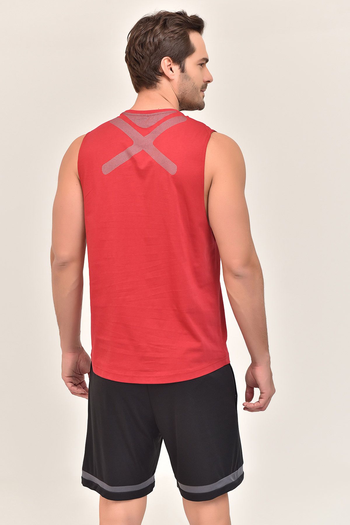 bilcee-Men's Claret Red Undershirt - Printed Back, Zero Arm, for Training and Running 1622 2