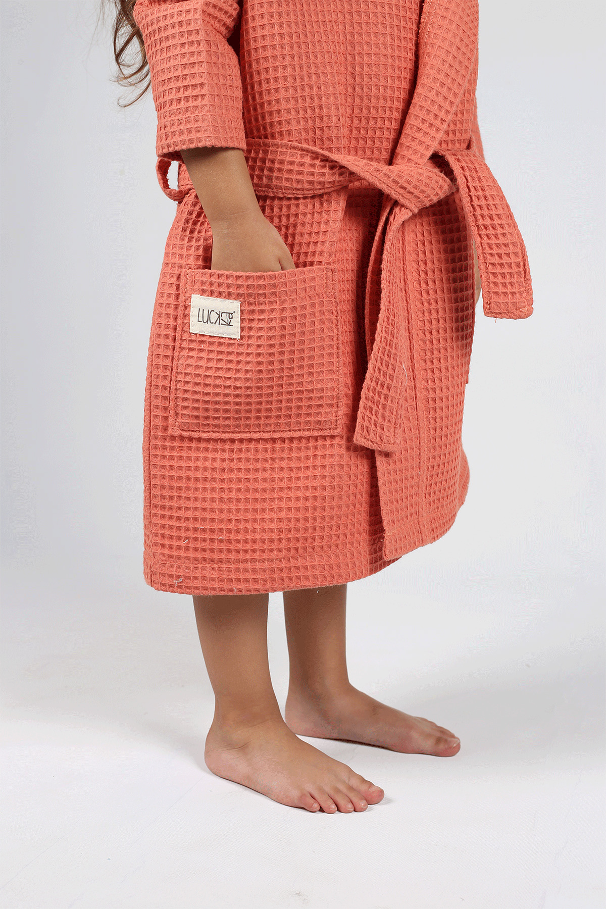 LUCKKA Pike Çocuk Bornoz Waffle Kumaş - Ztwaf00 fotoğrafı 3 (önizleme)