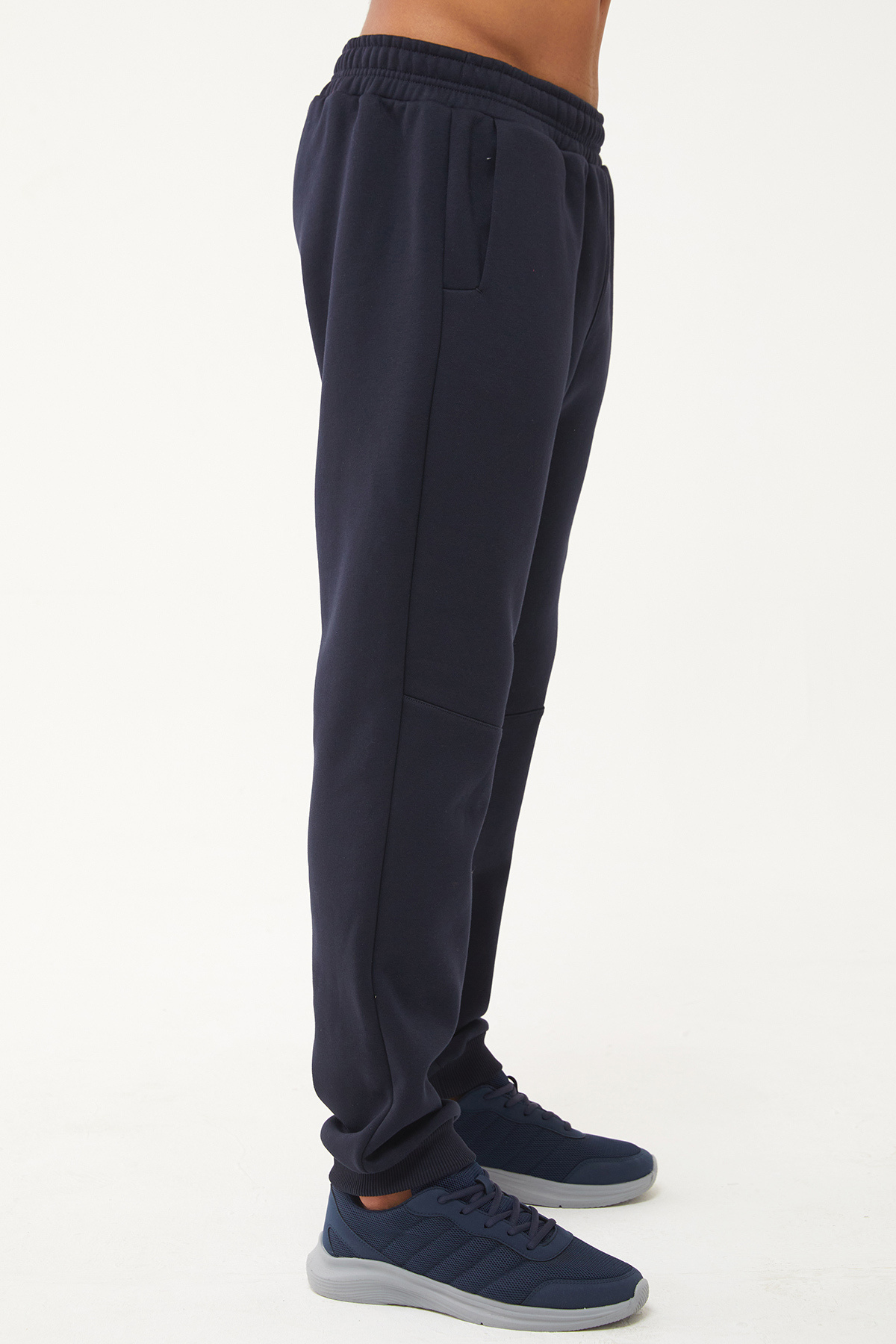 bilcee-Pantaloni de sport pentru bărbați, albastru marin închis, cu nervuri lungi, cu 3 fire, 1662 3