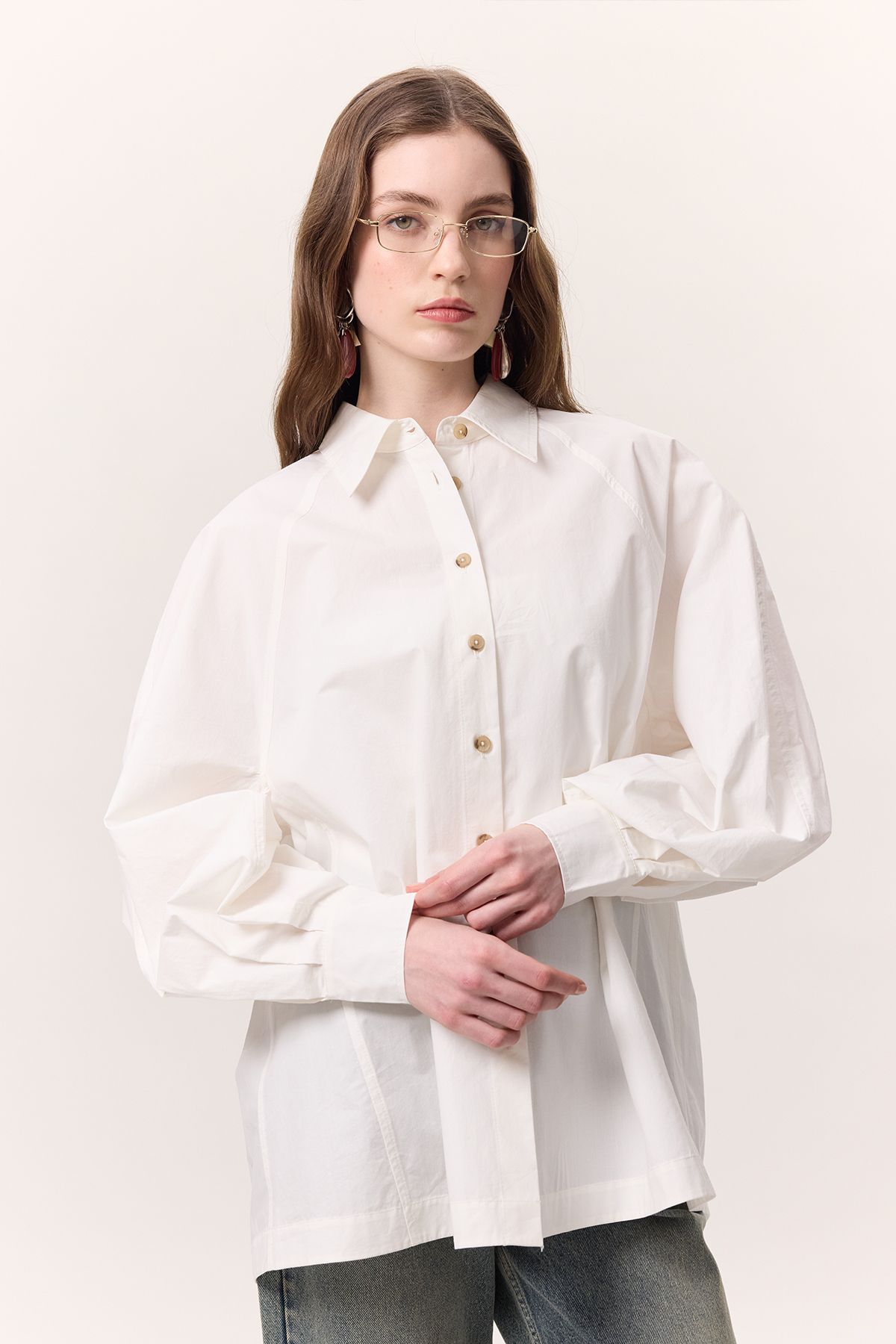 Manuka Weitärmliges, Detailliertes Hemd für Damen - M/L