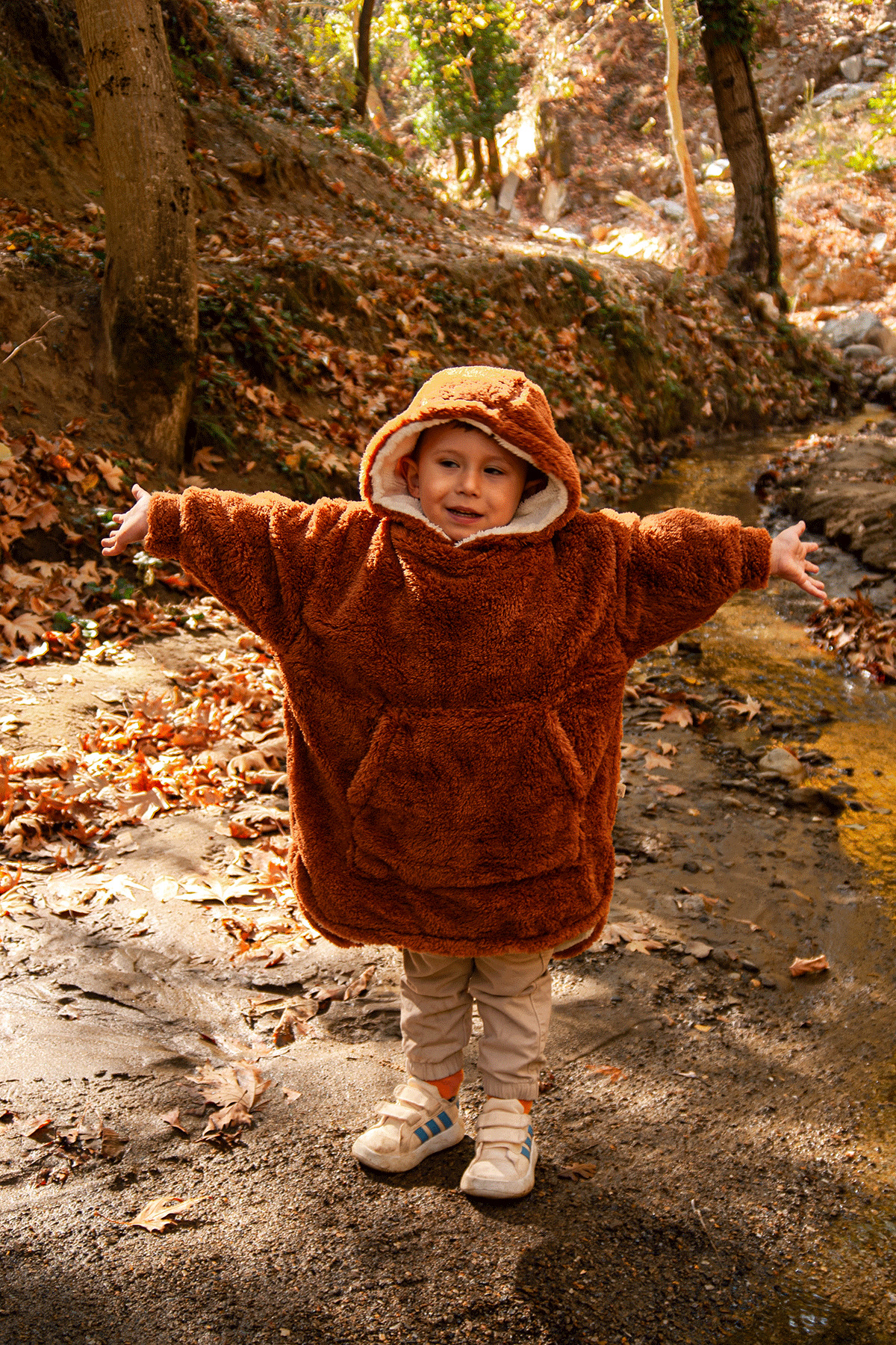 Heritage Double Layer Wellsoft Kids Wearable Blanket - Plush Poncho Oversize - ZTPUFBAT