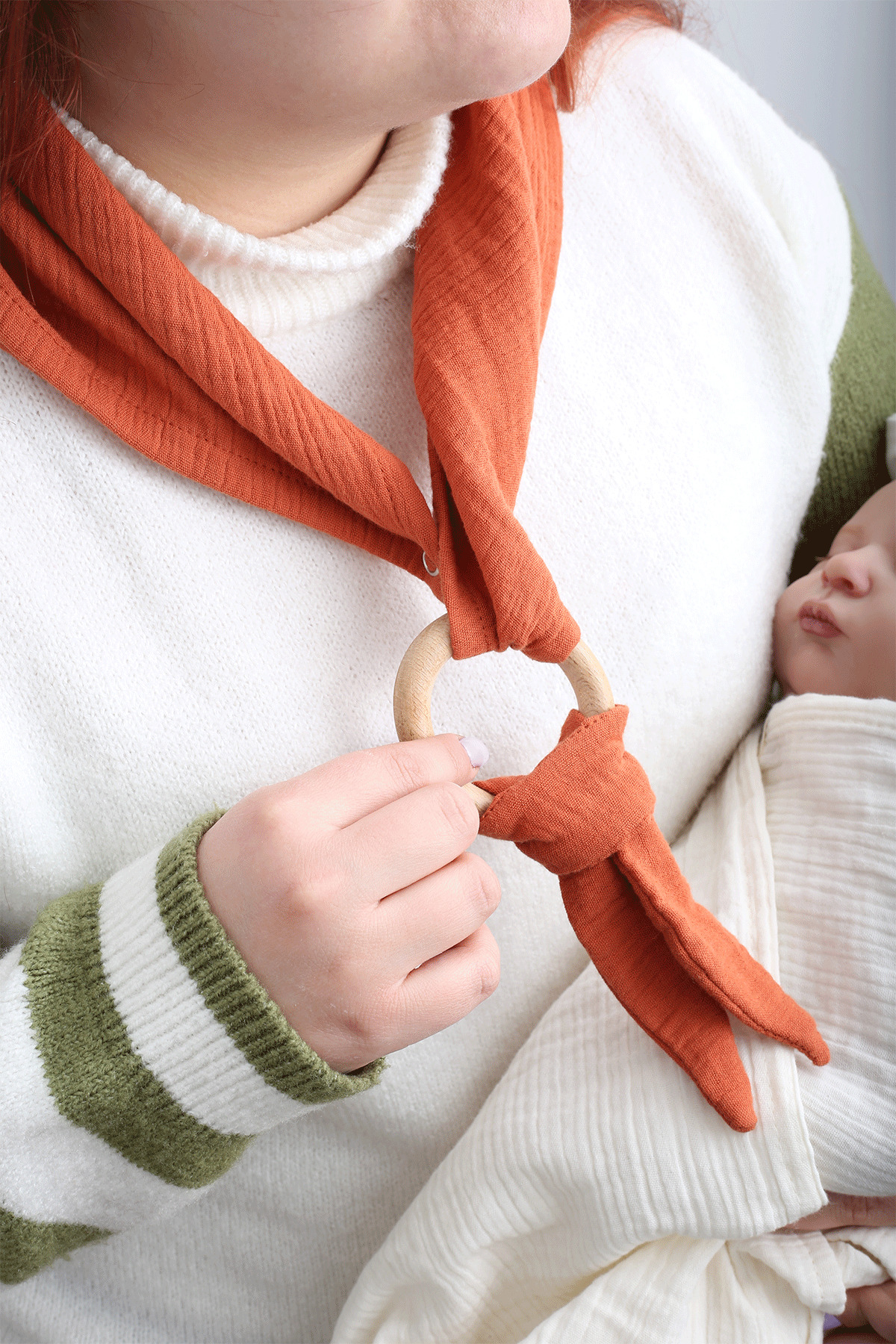 LUCKKA Çok Amaçlı Müslin Oyuncak , Diş Kaşıyıcı , Puset Oyuncağı , Emzik Tutacağı , Fular - Ztcrınk fotoğrafı 4 (önizleme)