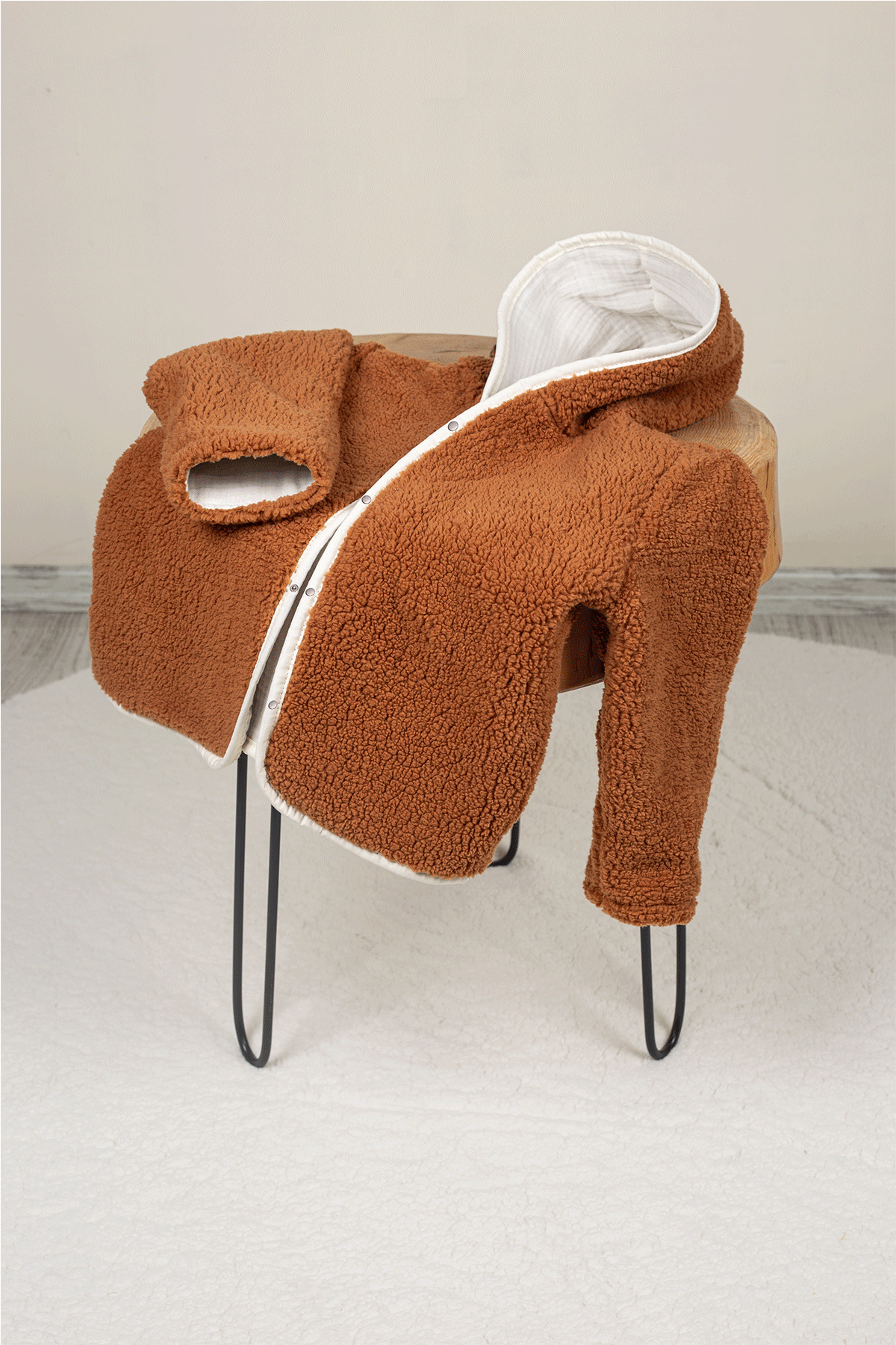 LUCKKA Heritage Puffy Astarlı Peluş Bebek Çocuk Ceket - Kopüşonlu Peluş Mont - ZTPUFCEKET fotoğrafı 6 (önizleme)