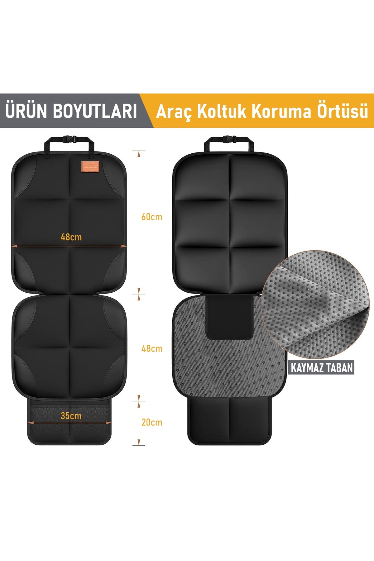 HAEGS Oto Koltuk Koruyucu Kılıf, Çocuk Koltuğu, Evcil Hayvan, Kedi Köpek Araç Koltuk Örtüsü, - Siyah fotoğrafı 3 (önizleme)