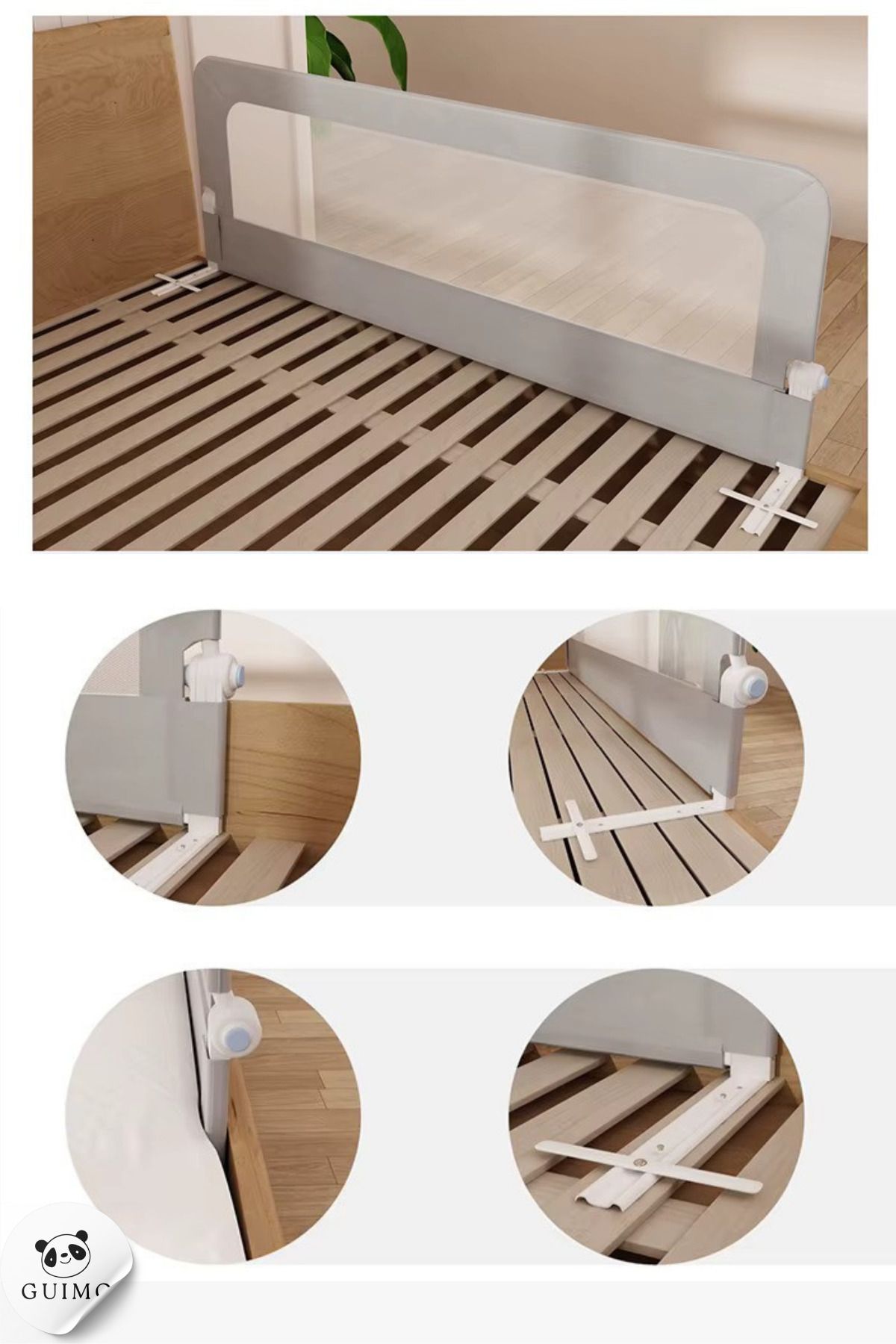 GUİMO-Guimo 110cm Patterned - Foldable Bed Barrier Folding Bed Frame 6