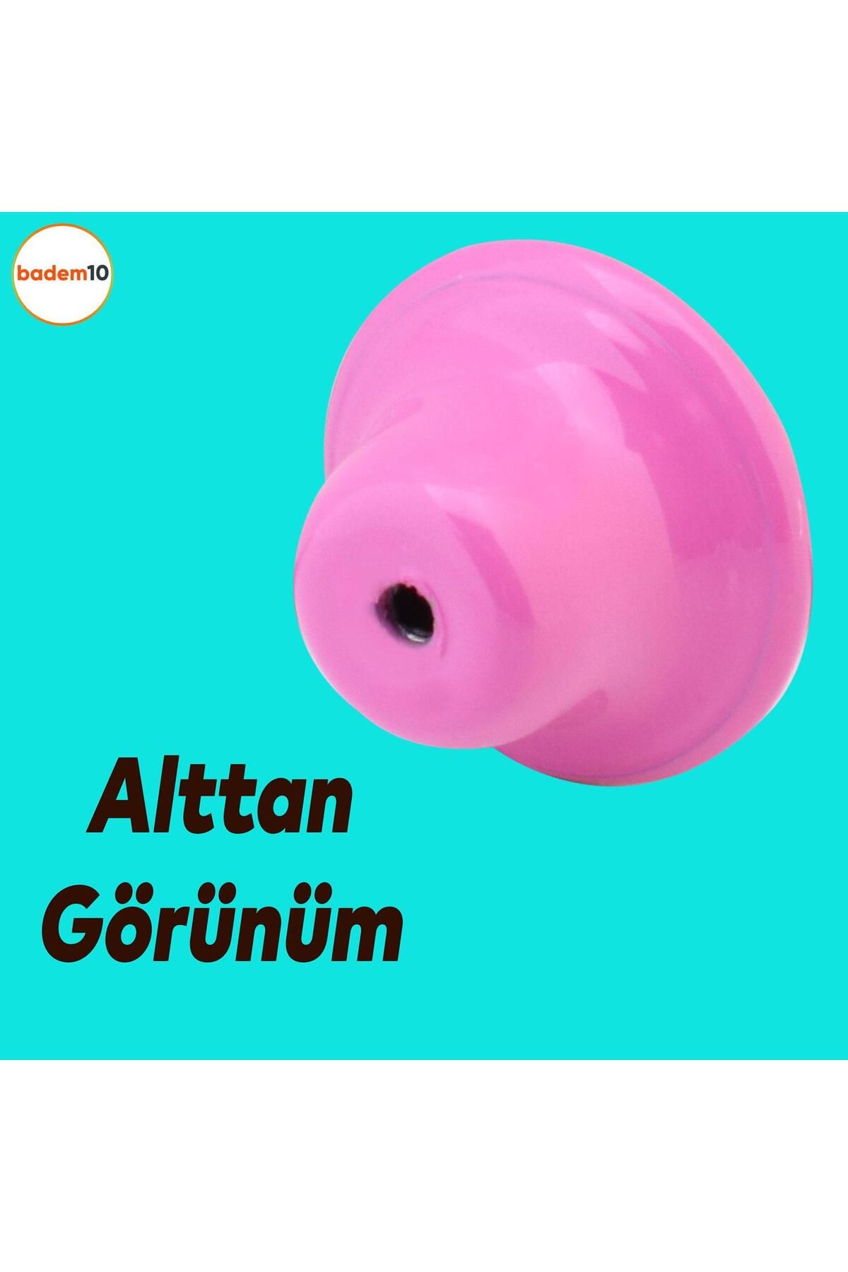 Badem10-(10 buc.) Buton punctat ciupercă roz metal mobilier sertar dulap dulap capac mâner mâner 3