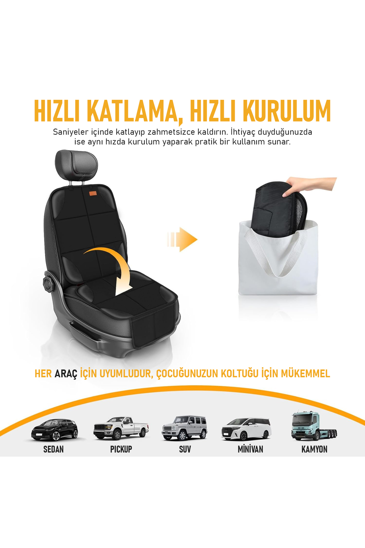 HAEGS Oto Koltuk Koruyucu Kılıf, Çocuk Koltuğu, Evcil Hayvan, Kedi Köpek Araç Koltuk Örtüsü, - Siyah fotoğrafı 6 (önizleme)