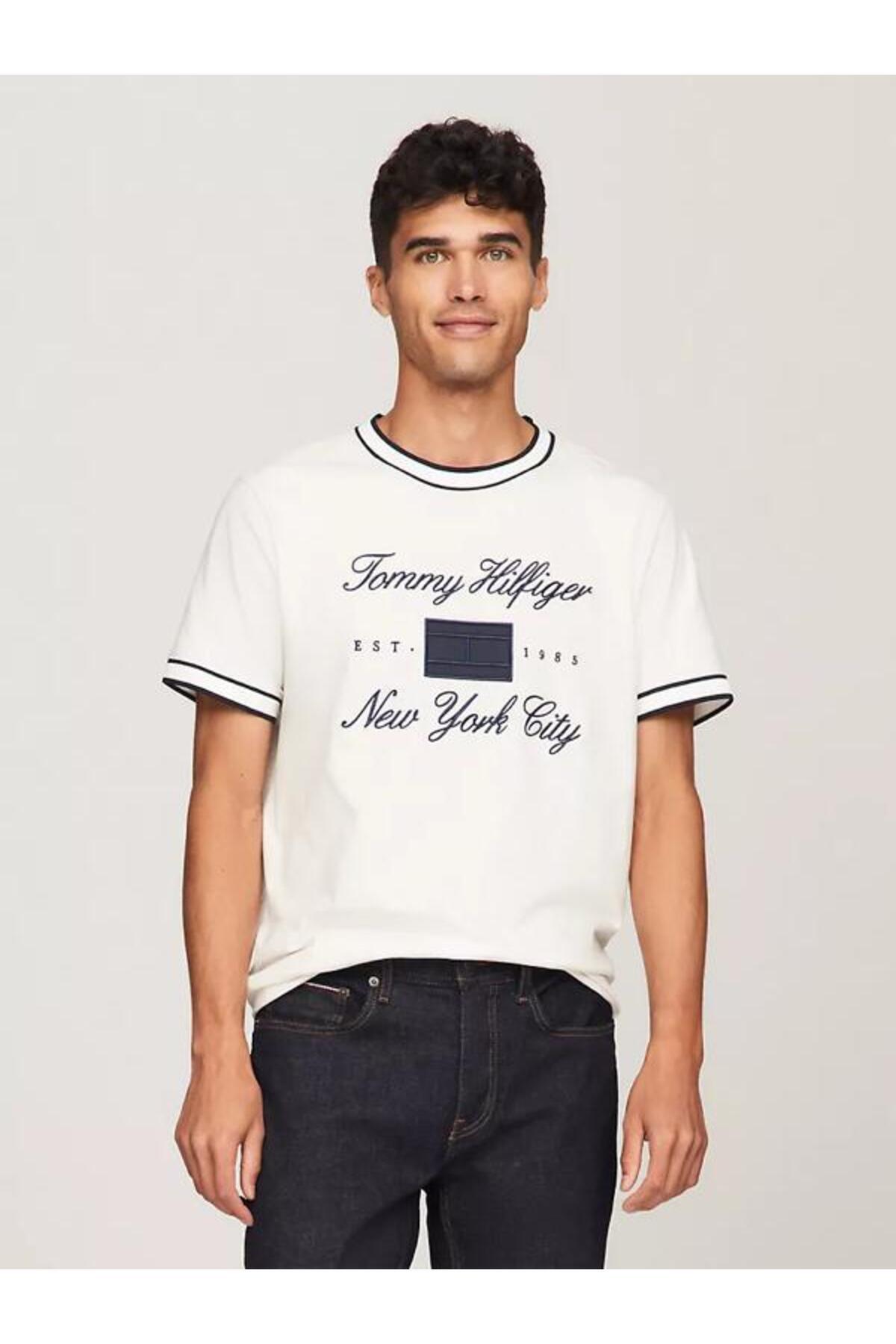 تامی هیلفیگر تیشرت طرح پرنده از نوع ترکیبی CAMISETA M/C M TH