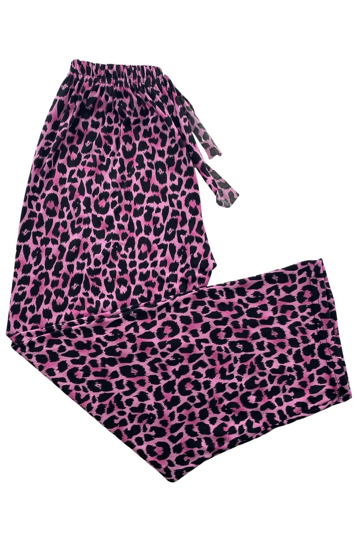 DoDe Flora-Pantaloni de pijama de damă negri cu imprimeu leopard Milan -3010 1