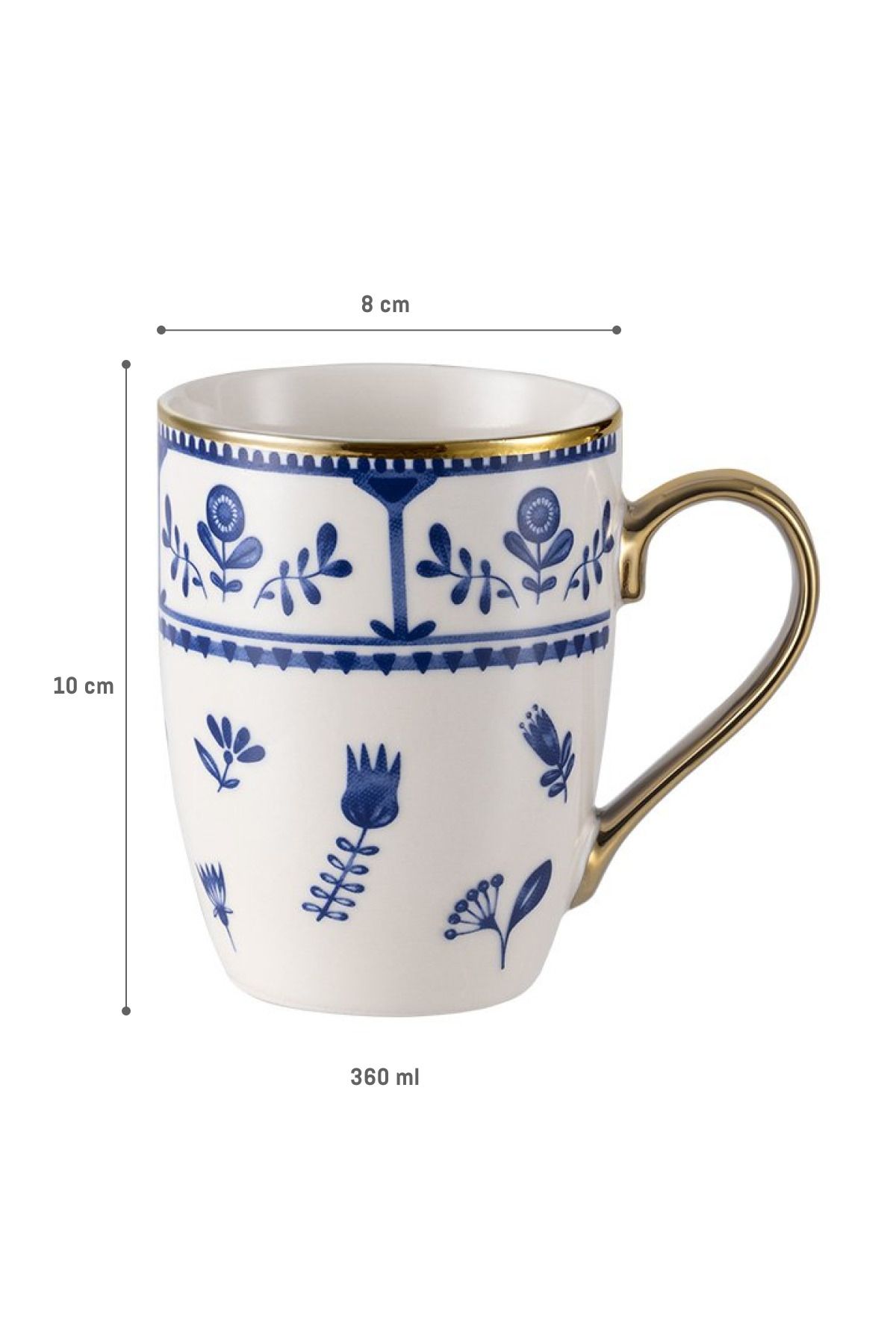 Madame Coco-Lori Mug - Blue/White - 360 ml 4