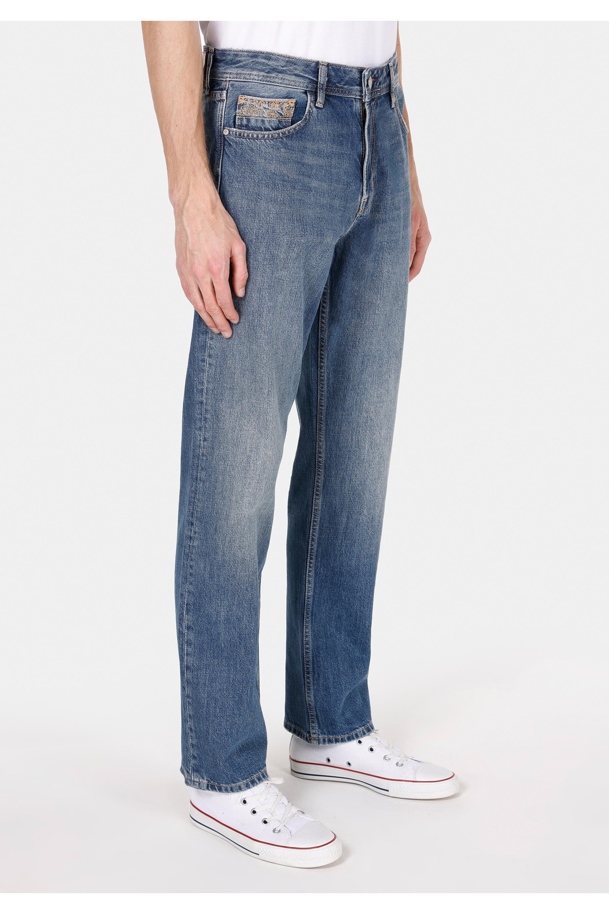 Colin’s  045 Davıd Regular Fit Orta Bel Düz Paça Erkek Mavi Jean Pantolon - Görsel 4