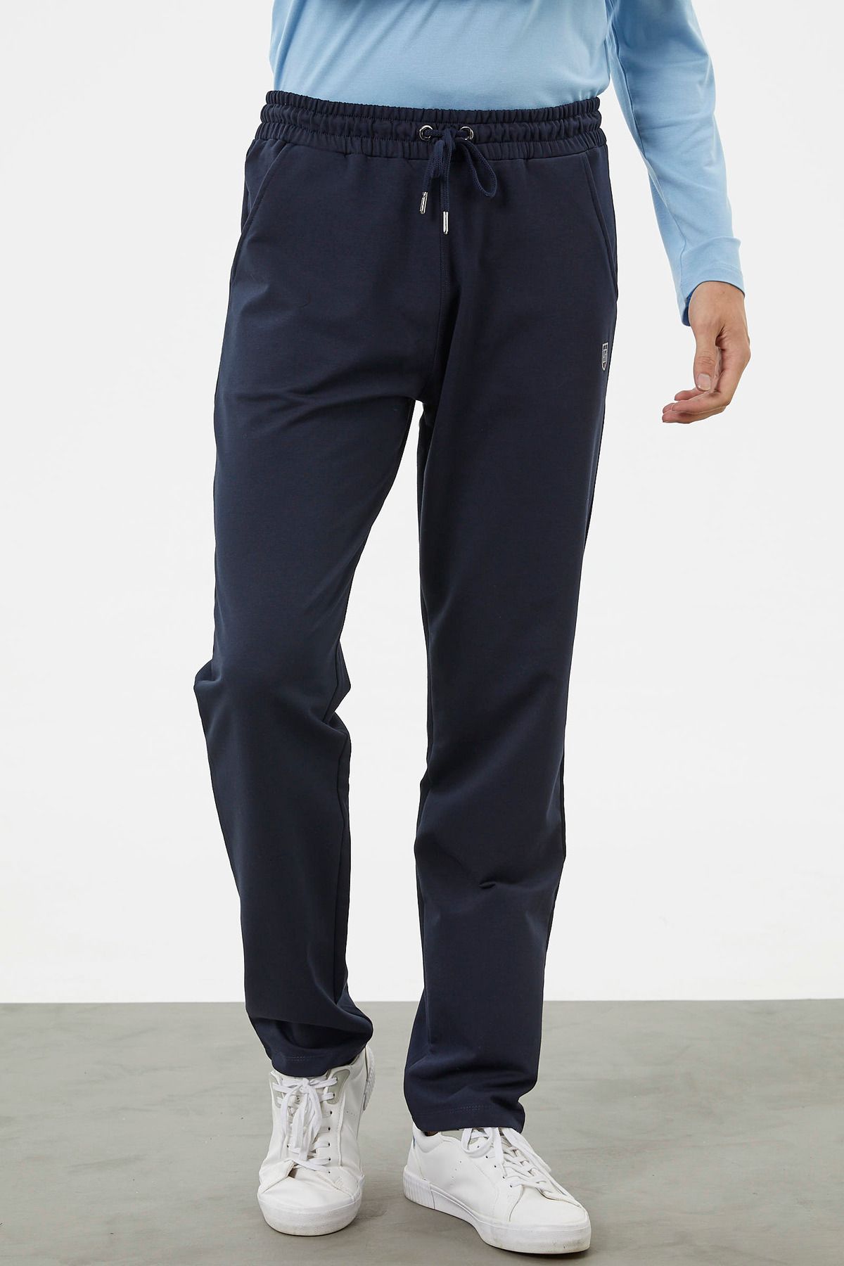 Sementa-Pantaloni de sport cu buzunar cu talie elastică - bleumarin 2