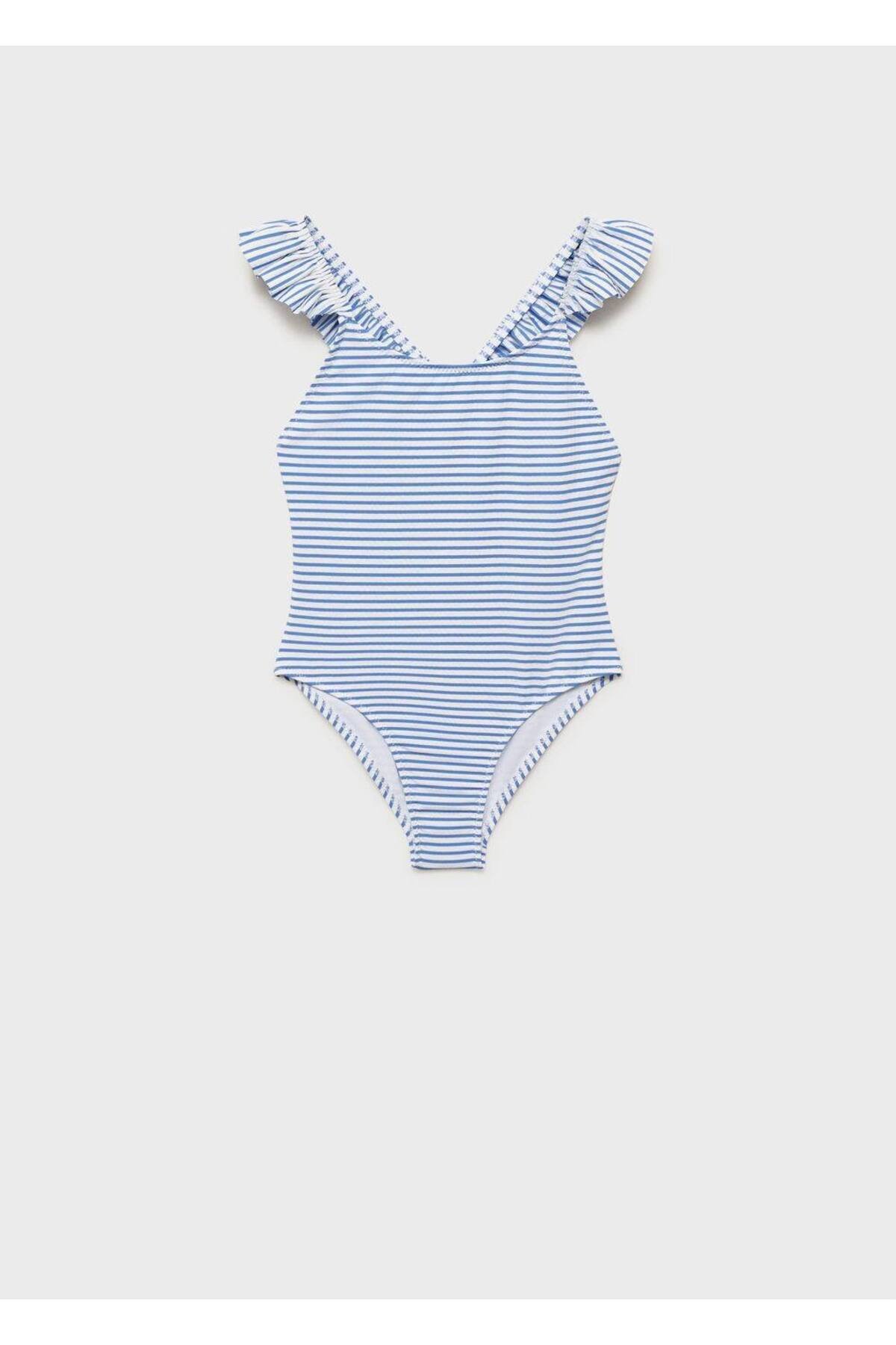 Çapraz askılı çizgili mayo