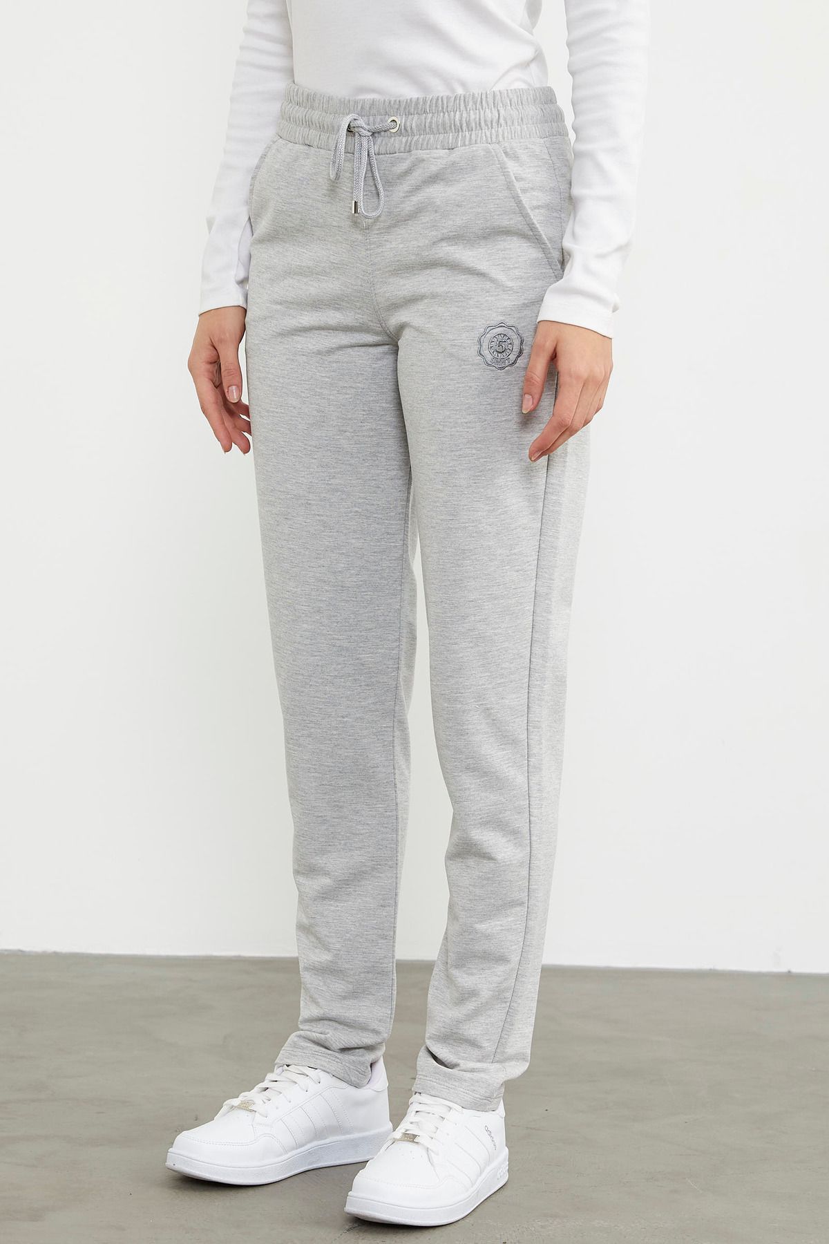 Sementa-Pantaloni de sport cu două fire cu talie înaltă - gri 6