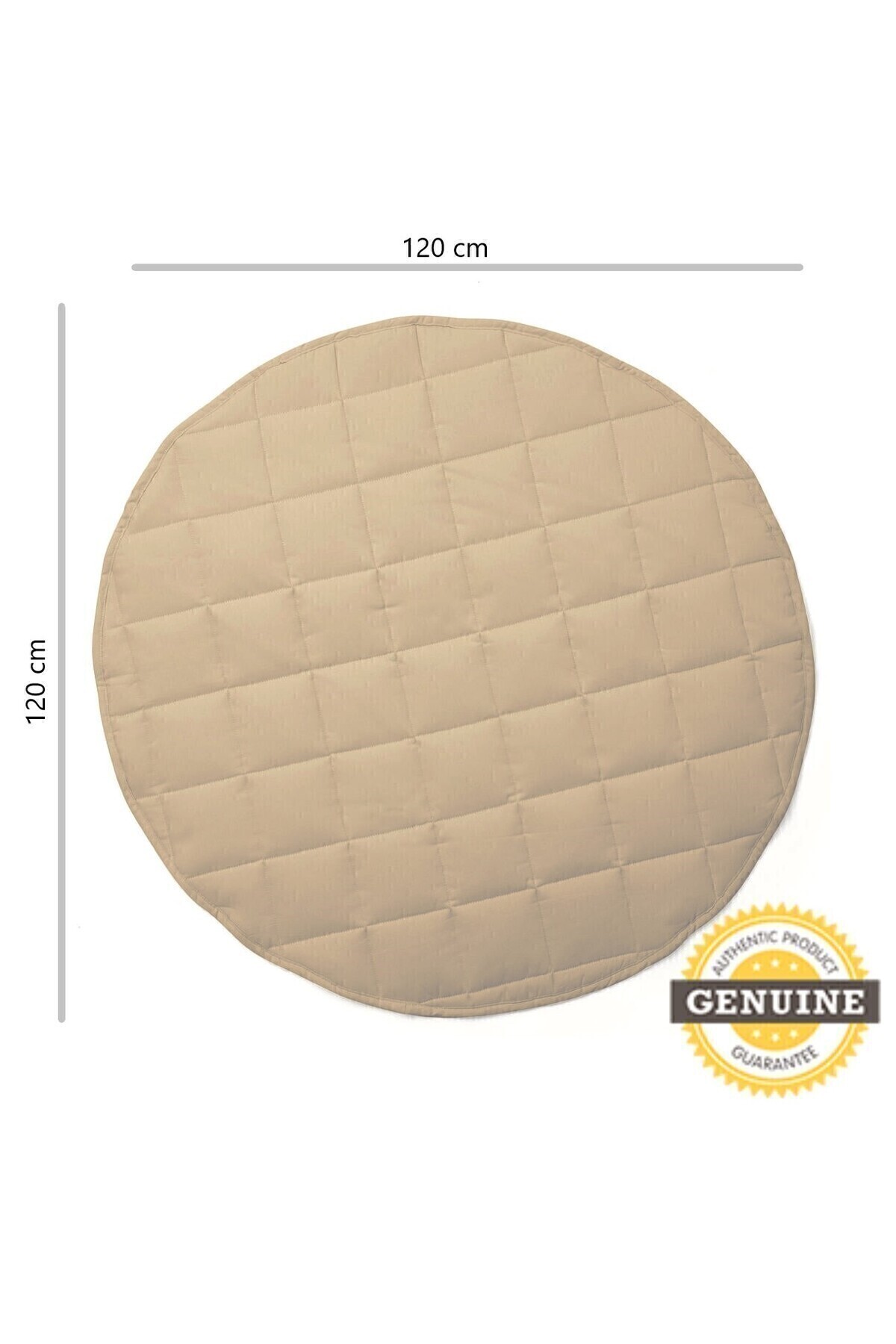 İnfant Hobby Natural Premium %100 Pamuk Çift Taraflı Kapitone Bebek Oyun Halısı & Oyun Matı 120x120x2 Cm fotoğrafı 3 (önizleme)