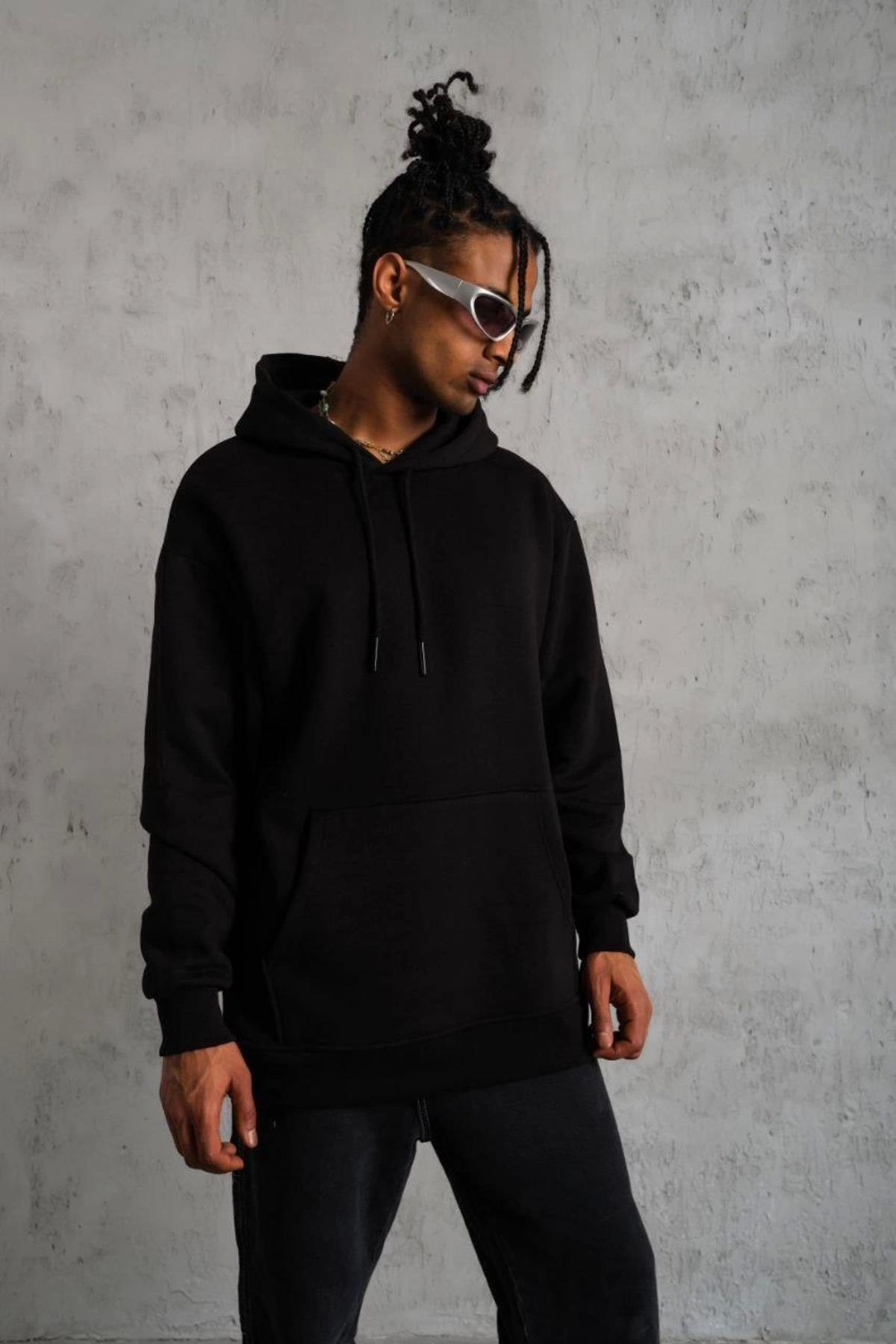 pilelistore Düz Kapüşonlu Sweat - Siyah fotoğrafı 4 (önizleme)