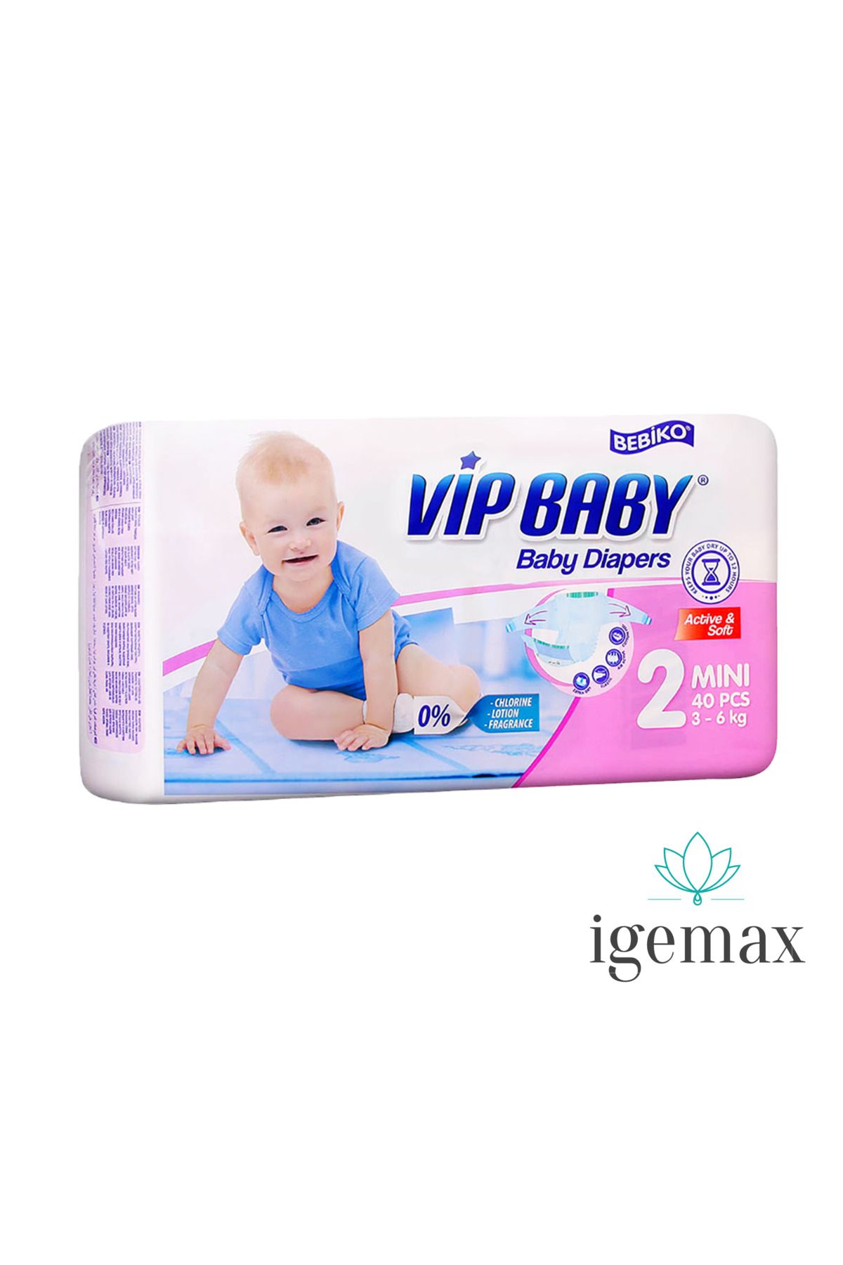Bebiko Vip Baby Scutece Copii Mini 3-6 Kg (40 Buc) - One Size
