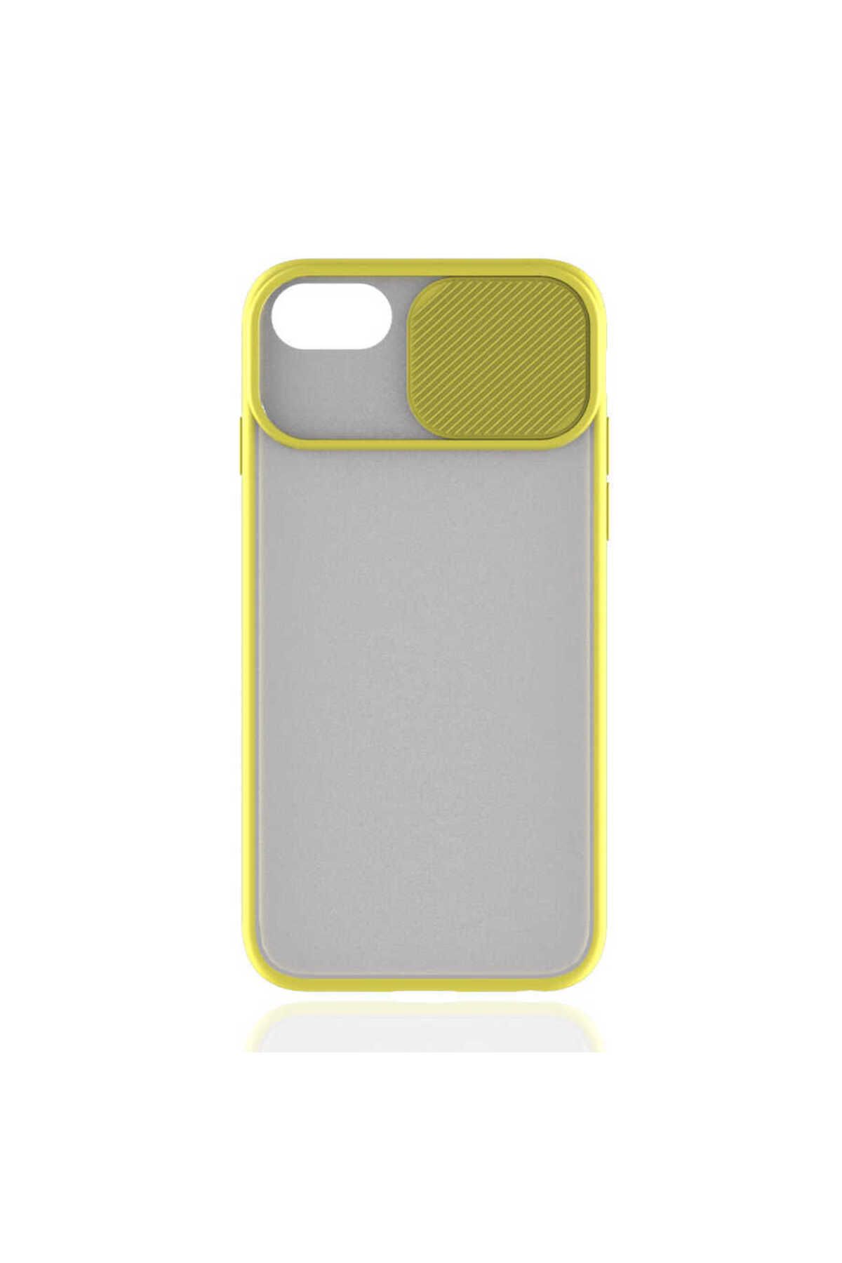 halkhouse Apple iPhone 7 Plus Kılıf Kamera Korumalı Sürgülü Renkli Sert Esnek Silikon Lensi Kapak