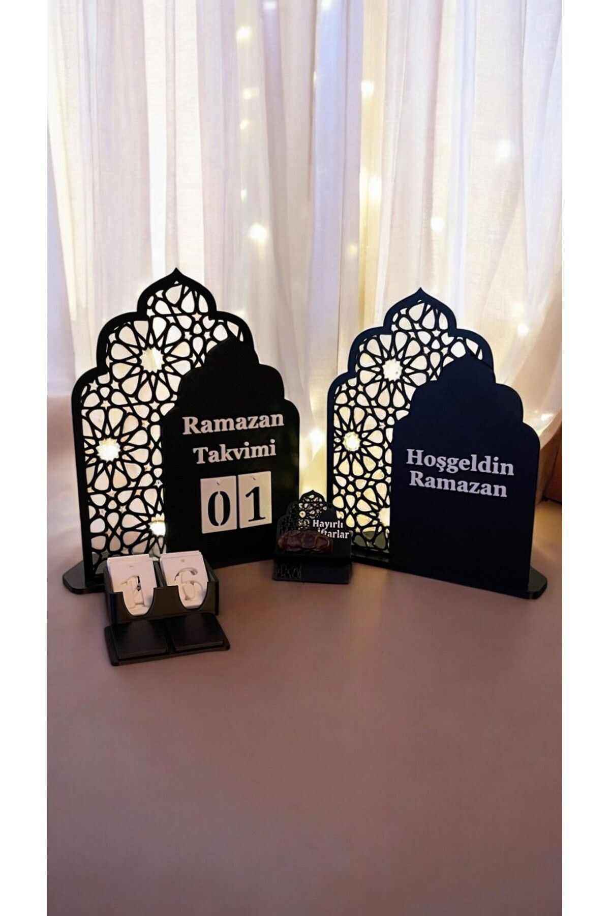 teknotrust Ramazan Süsleri Seti - Ramazan Takvim, Hoşgeldin Ramazan ve 6'lı Hurmalık