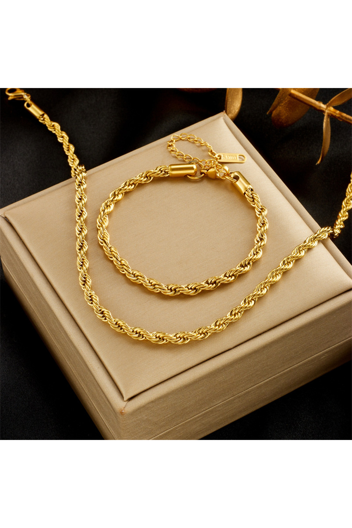 Choice Necklace Bracelet 316L Stainless Steel Gold Color Chain Necklace Brace...
