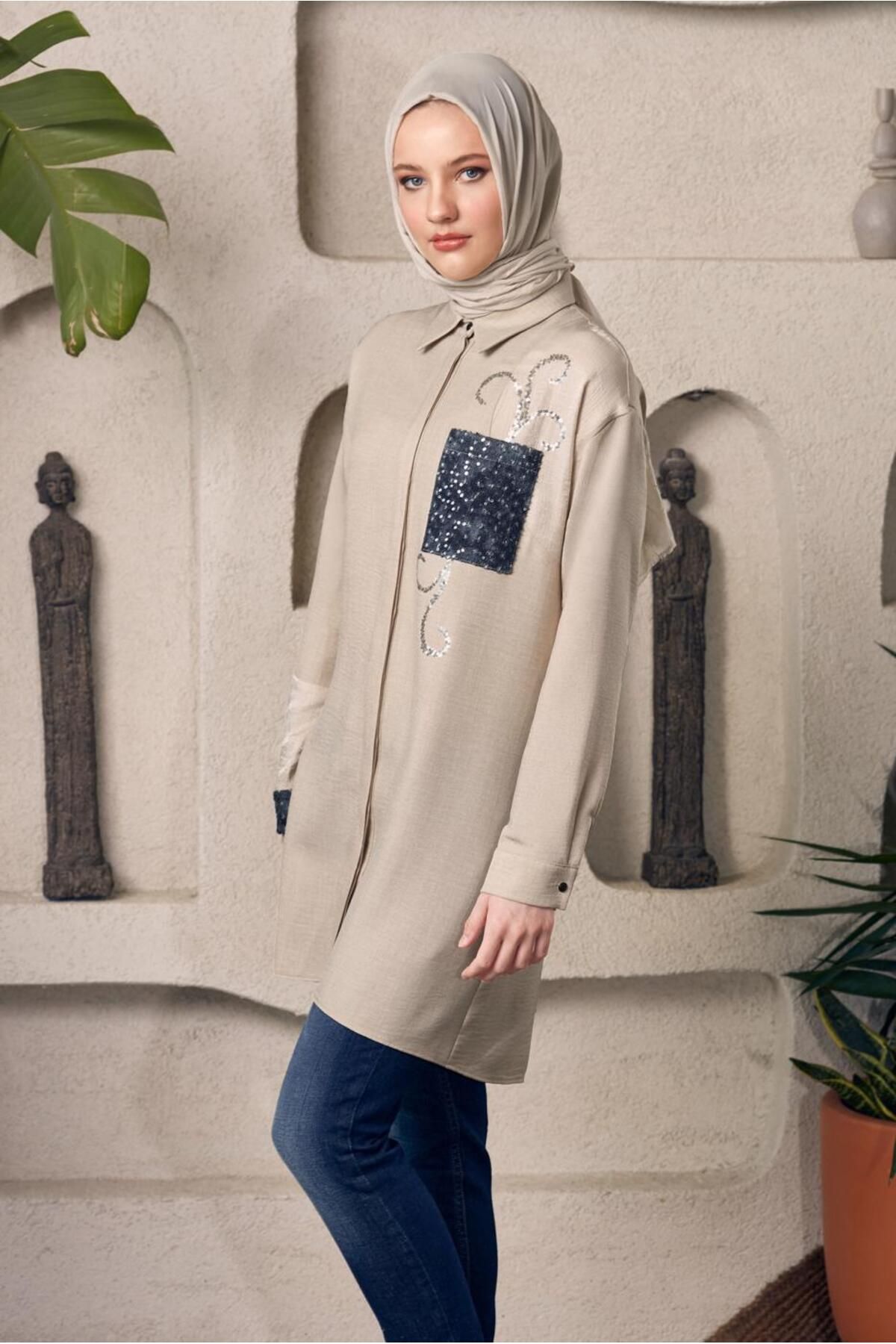 تونیک حجاب یقه پیراهن 45334 Alvina