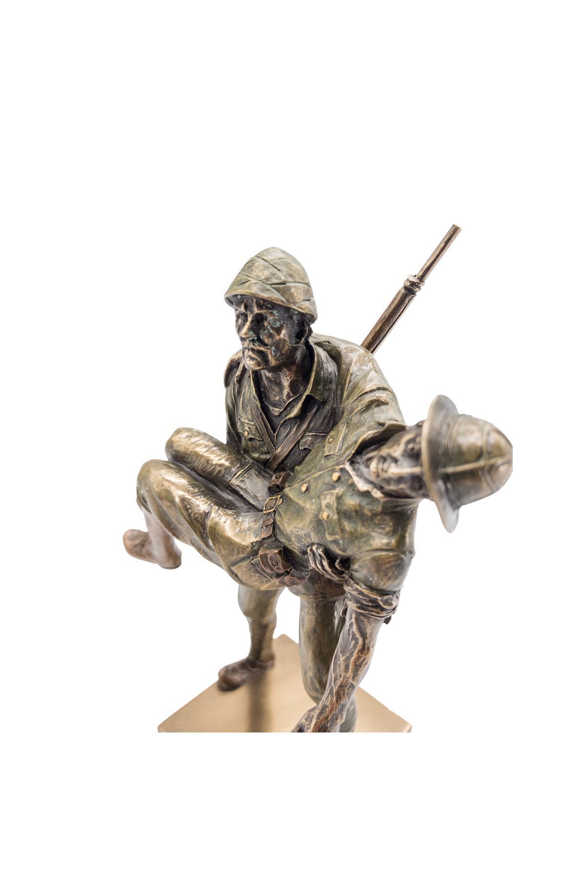 teknotrust Veronese Mehmetçiğe Saygı Anıtı Figürü, Bronz El Boyaması, Dekoratif Heykel 12,5x7x18,5 cm