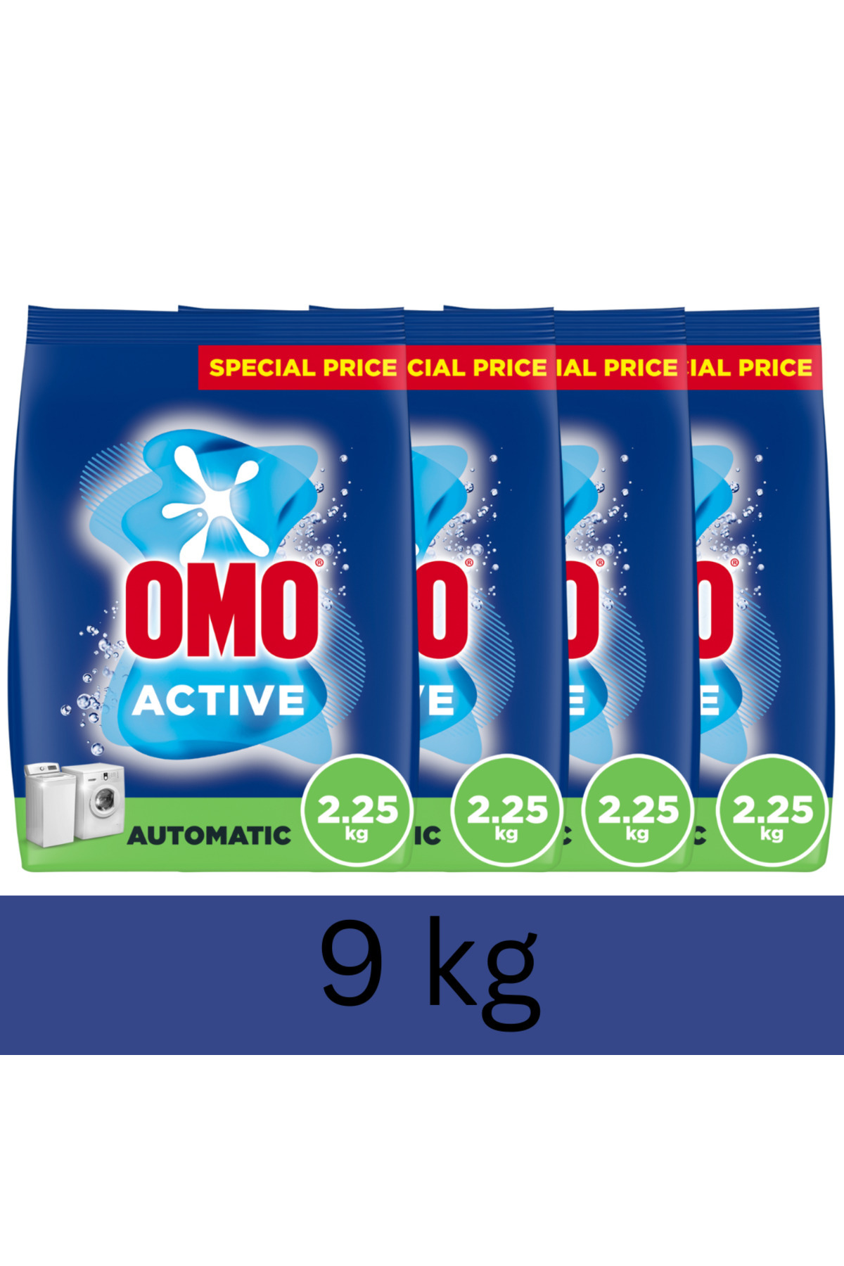 Omo Automatic Powder Laundry Detergent, Active,  2.25Kg X 4