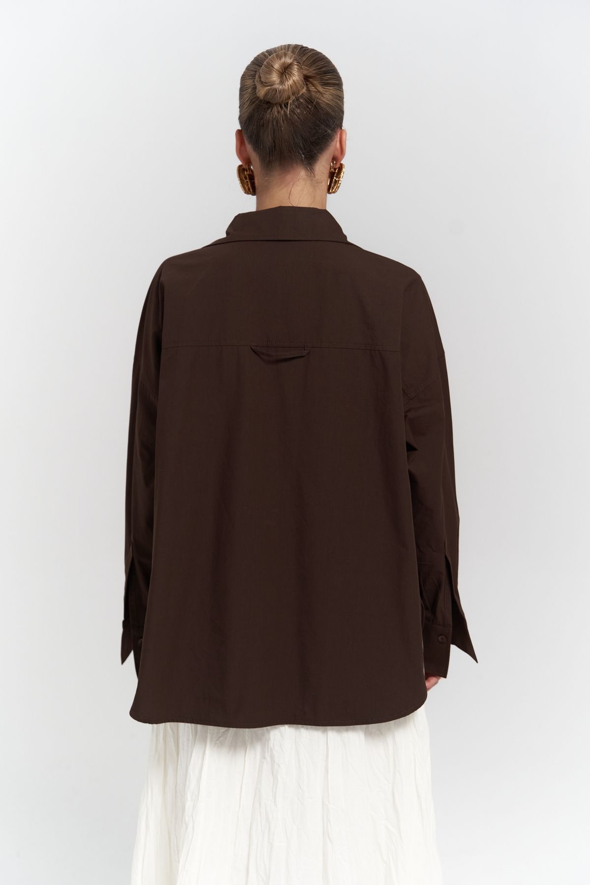 Mai-Cămașă maro oversize Phoebe 5