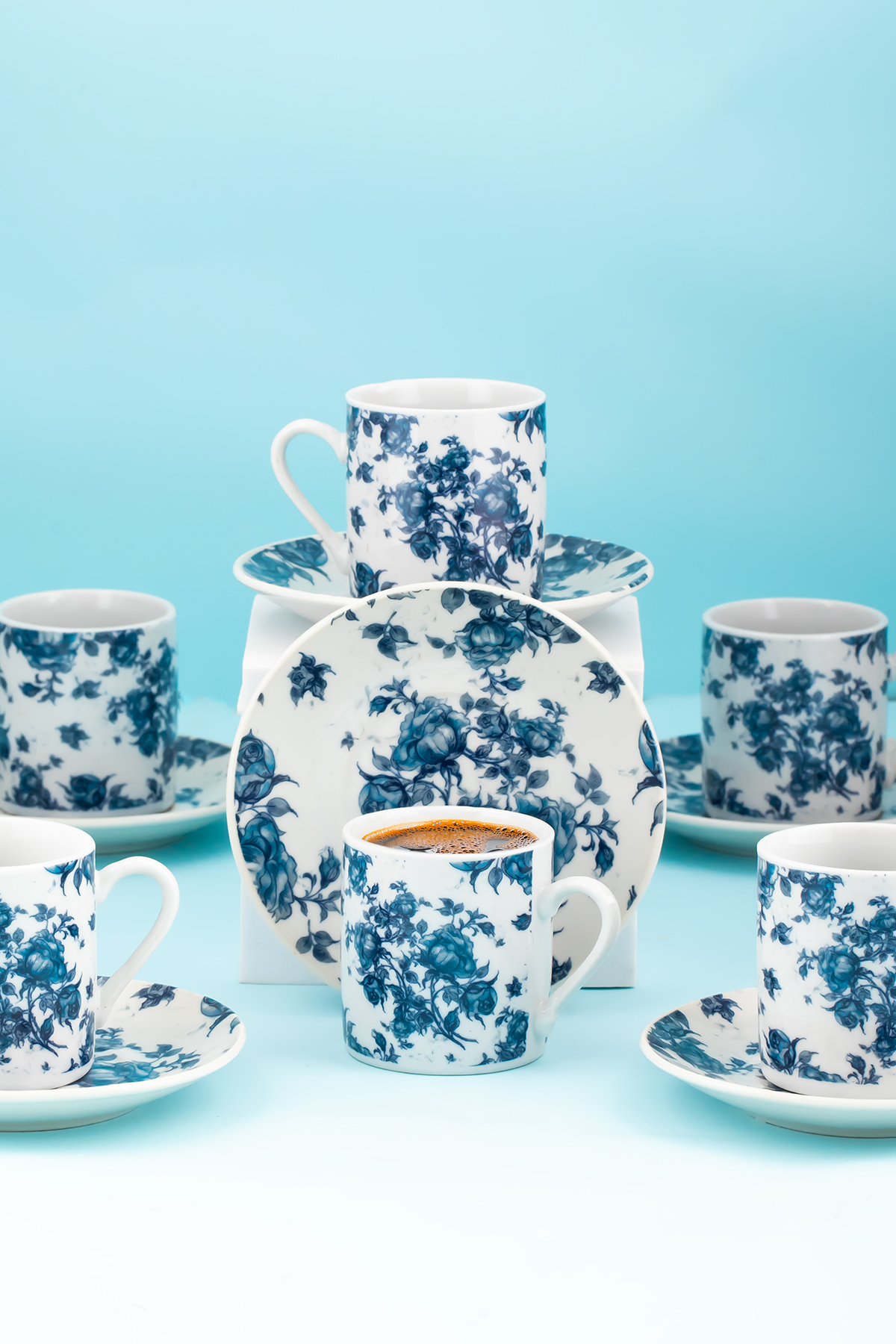 Porsima 02 Porselen 12 Parça 6 Kişilik Türk Kahve Fincan Takımı 90ml ...