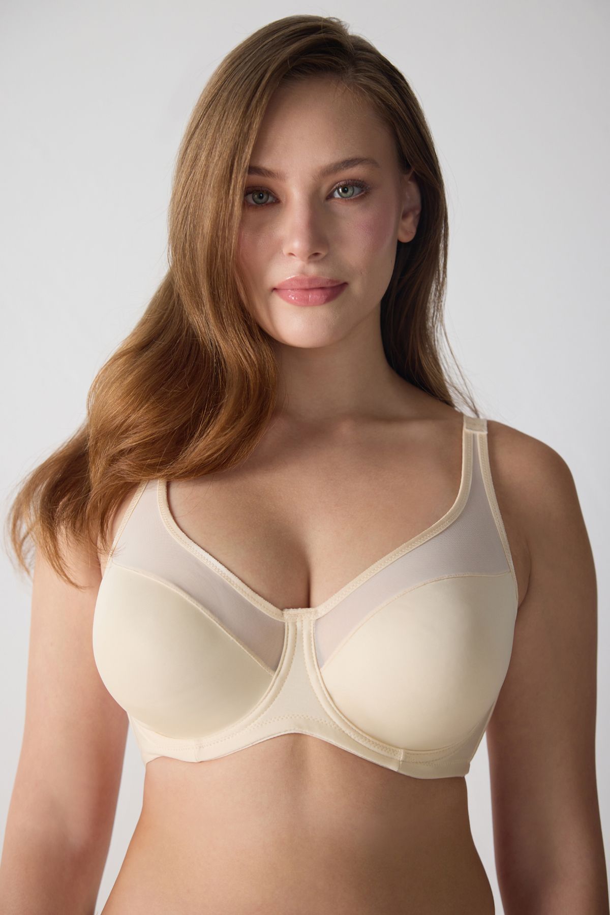 Magic Form-Satin Tulle Underwire Plus Size Push up Bra 4