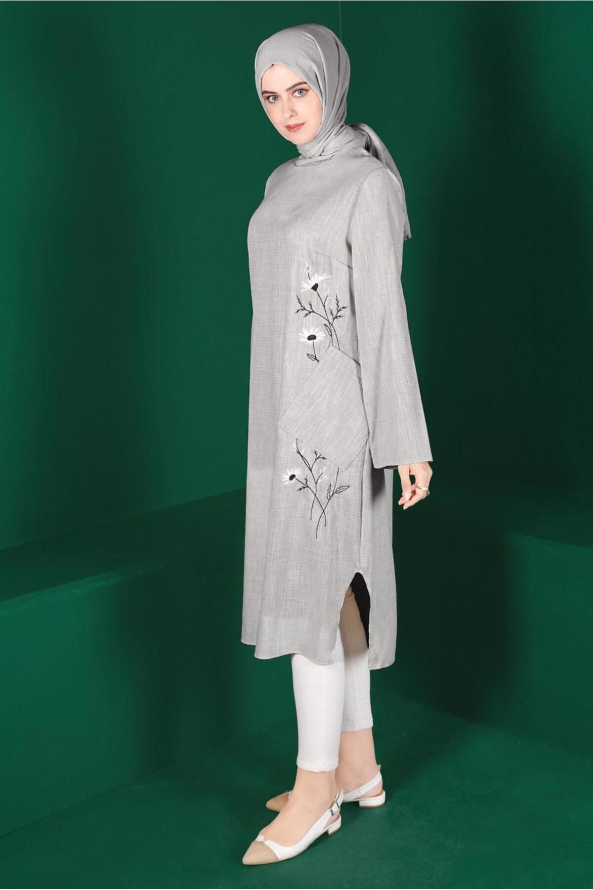 تونیک جیبی گلدوزی شده 42834 Alvina