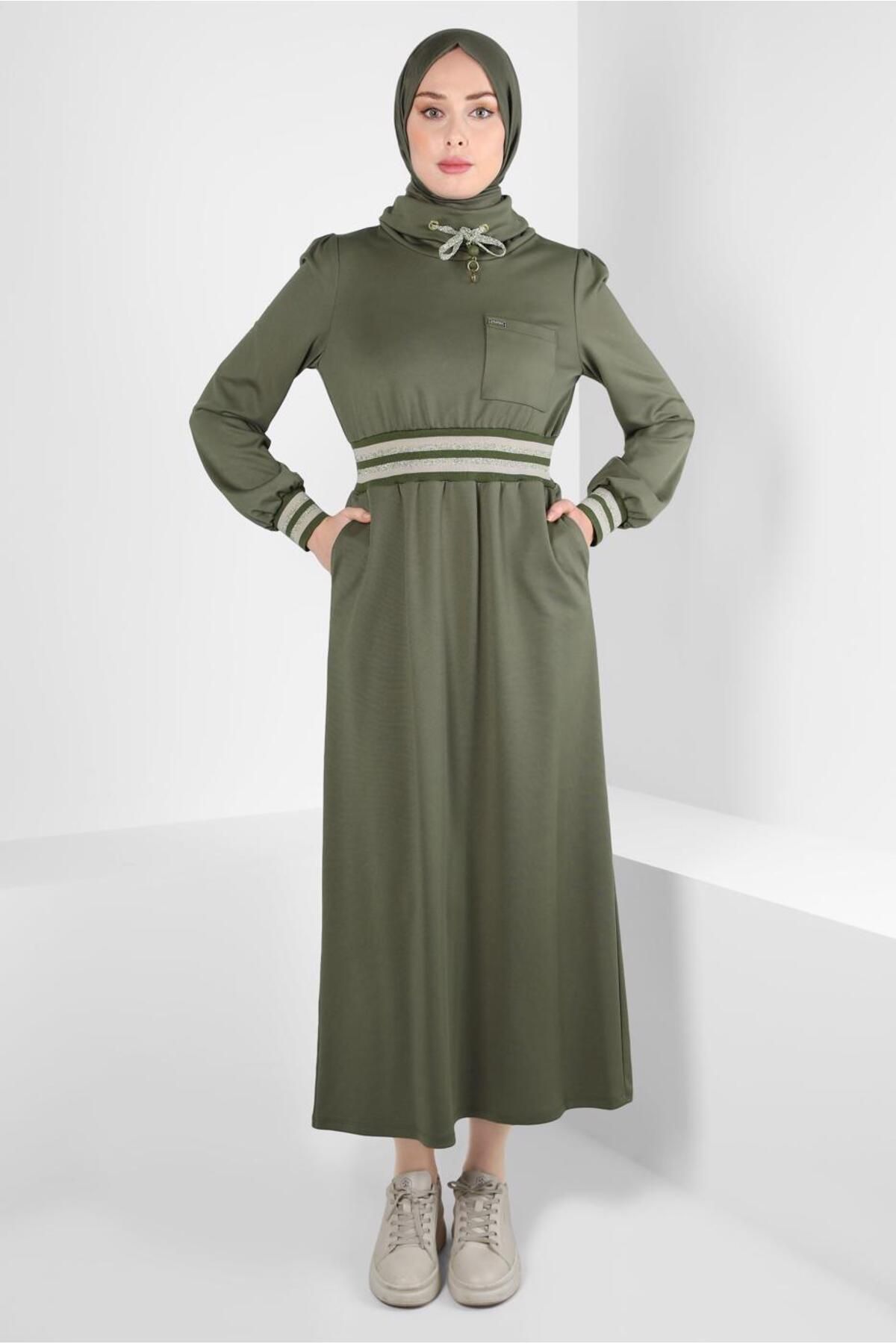 لباس با کمر و سرآستین 43327 Alvina