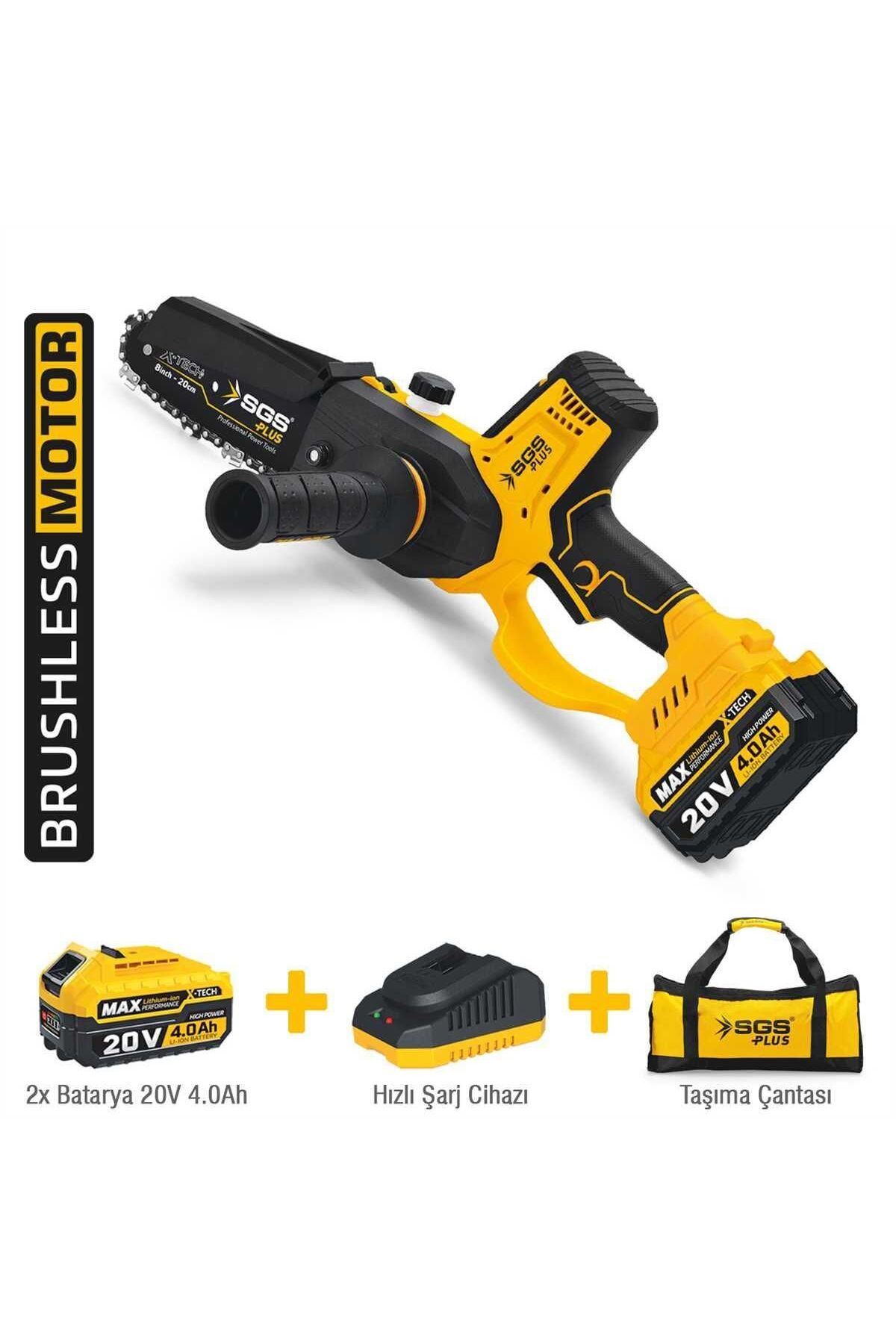 Pazarcan Sgs 5310 Zincirli Kömürsüz Ağaç Budama Testeresi 20 Volt