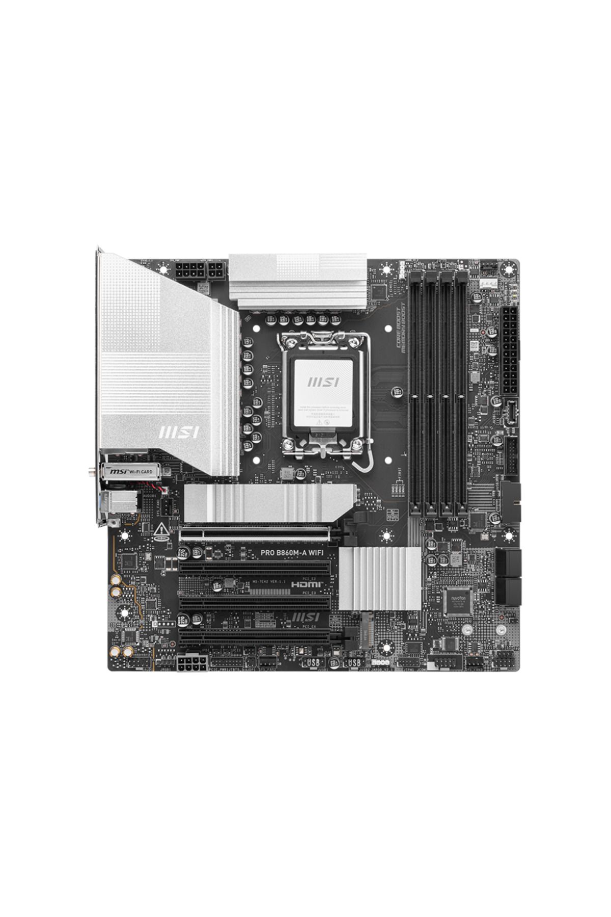 MSI-PRO B860M-A WIFI SOCKET 1851 DDR5 8600MHZ(OC) 3xM.2 1x TB4 HDMI DISPLAY 5G LAN WIFI 7 mATX 2
