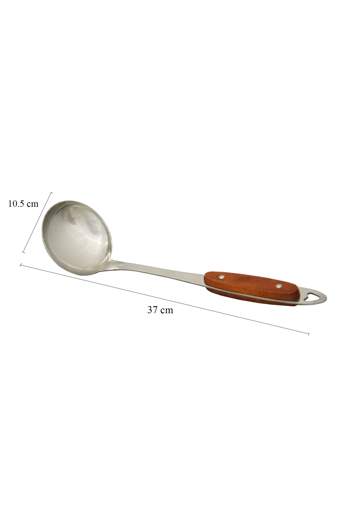 Generic-Stainless steel food scoop with wooden handle 2