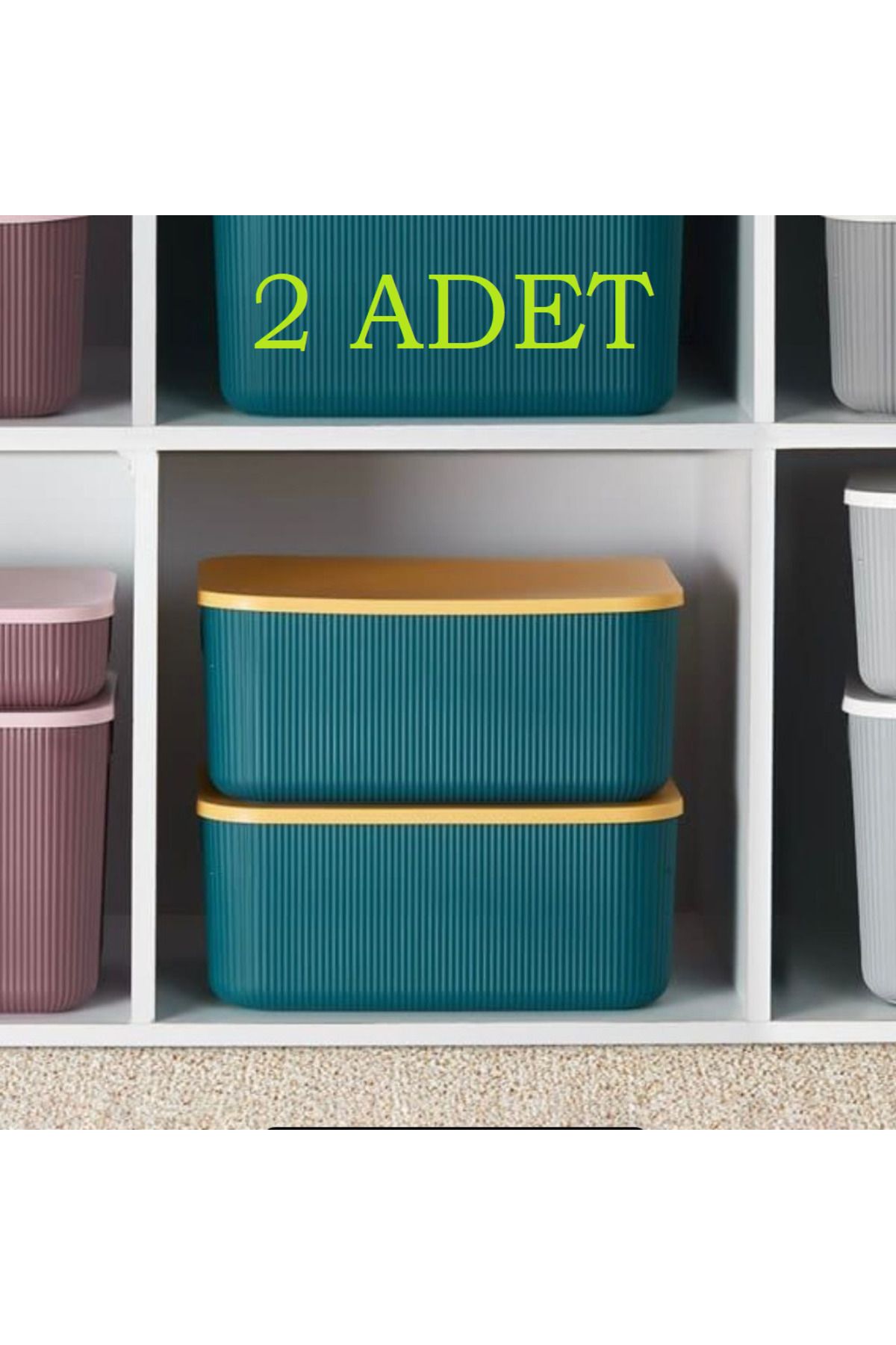 Bayev 2 Bucăți Verde Depozitare 13 Lt Cutie Organizatoare Dulap Decorativ Hobby Jucărie Container Depozitare Pantofi - One Size