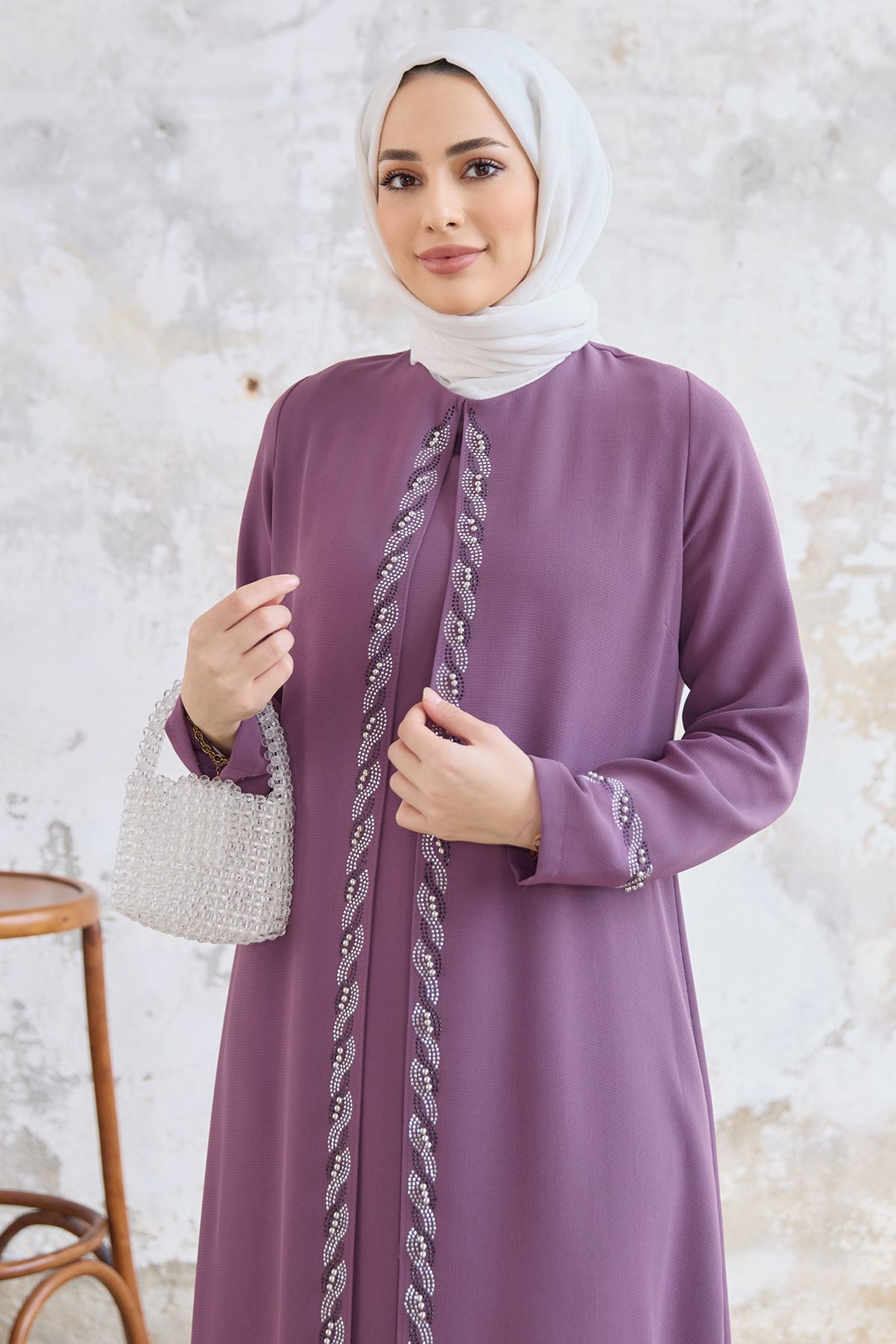 VAVİNOR-Lara Plus Size Evening Dress - Lilac 3